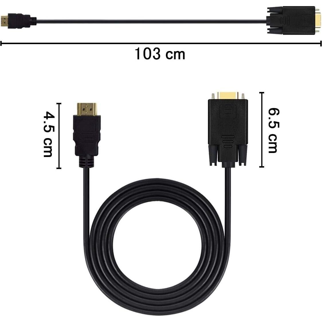 Cable HDMI a VGA Wonlyus 1 metro 1080P macho a macho