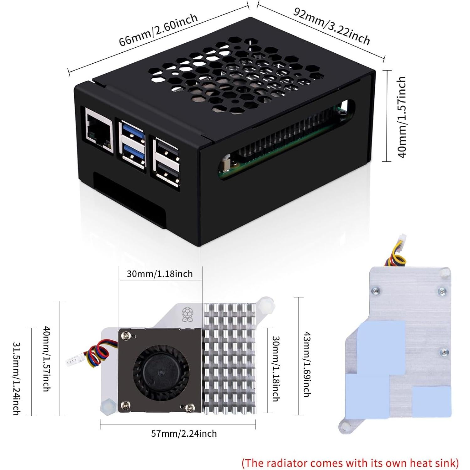 Caja de Metal GeeekPi con Enfriador Activo para Raspberry Pi 5