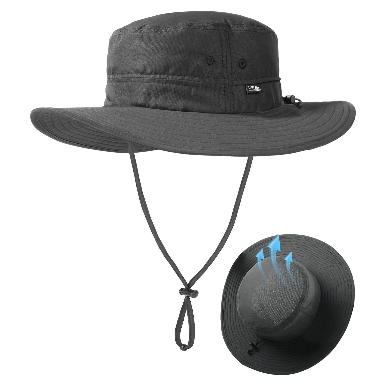 Sombrero Plegable FURTALK Unisex Ala Ancha UPF 50+ Gris Oscuro