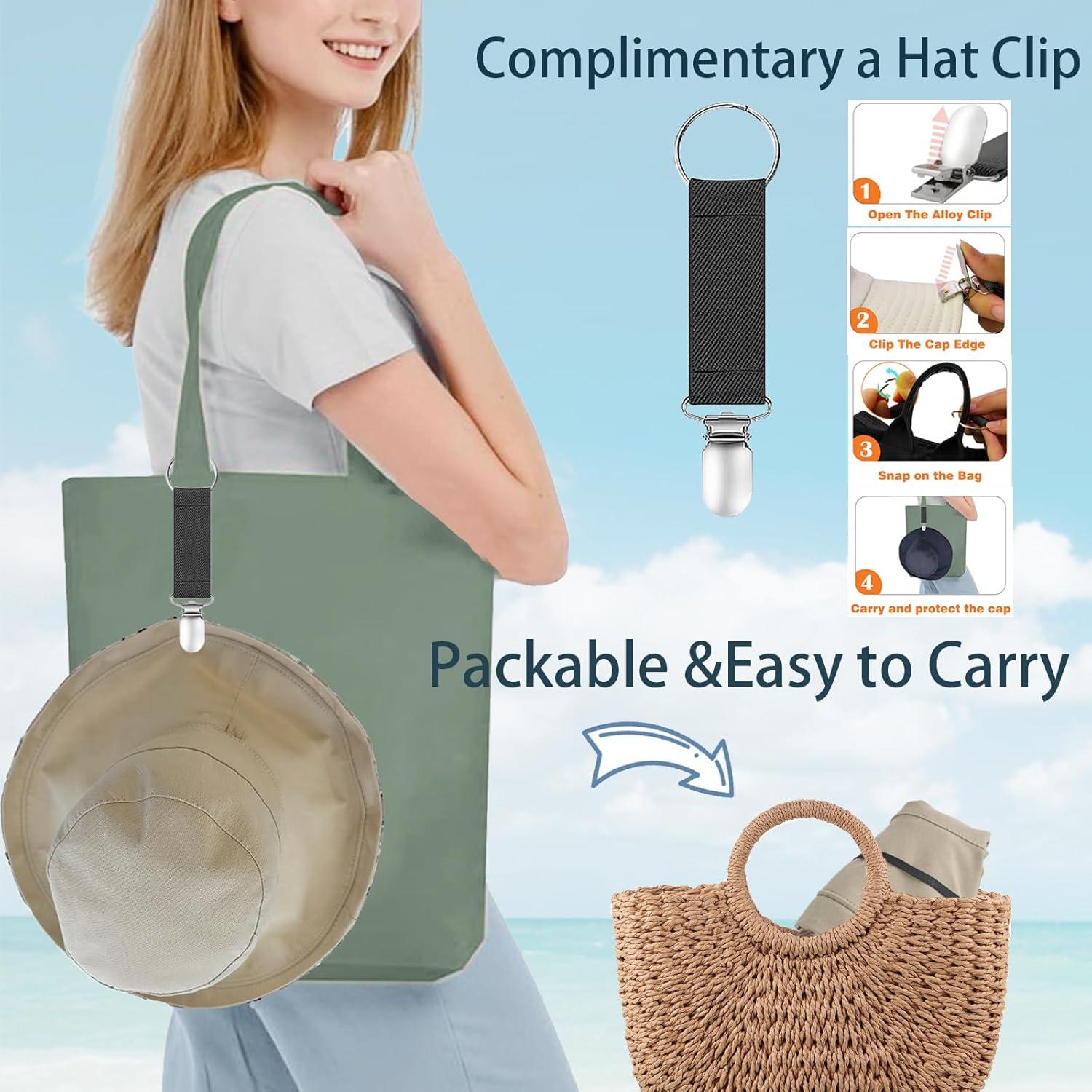 Sombrero de Sol Reversible Vidsel para Mujeres Ala Ancha UV50+