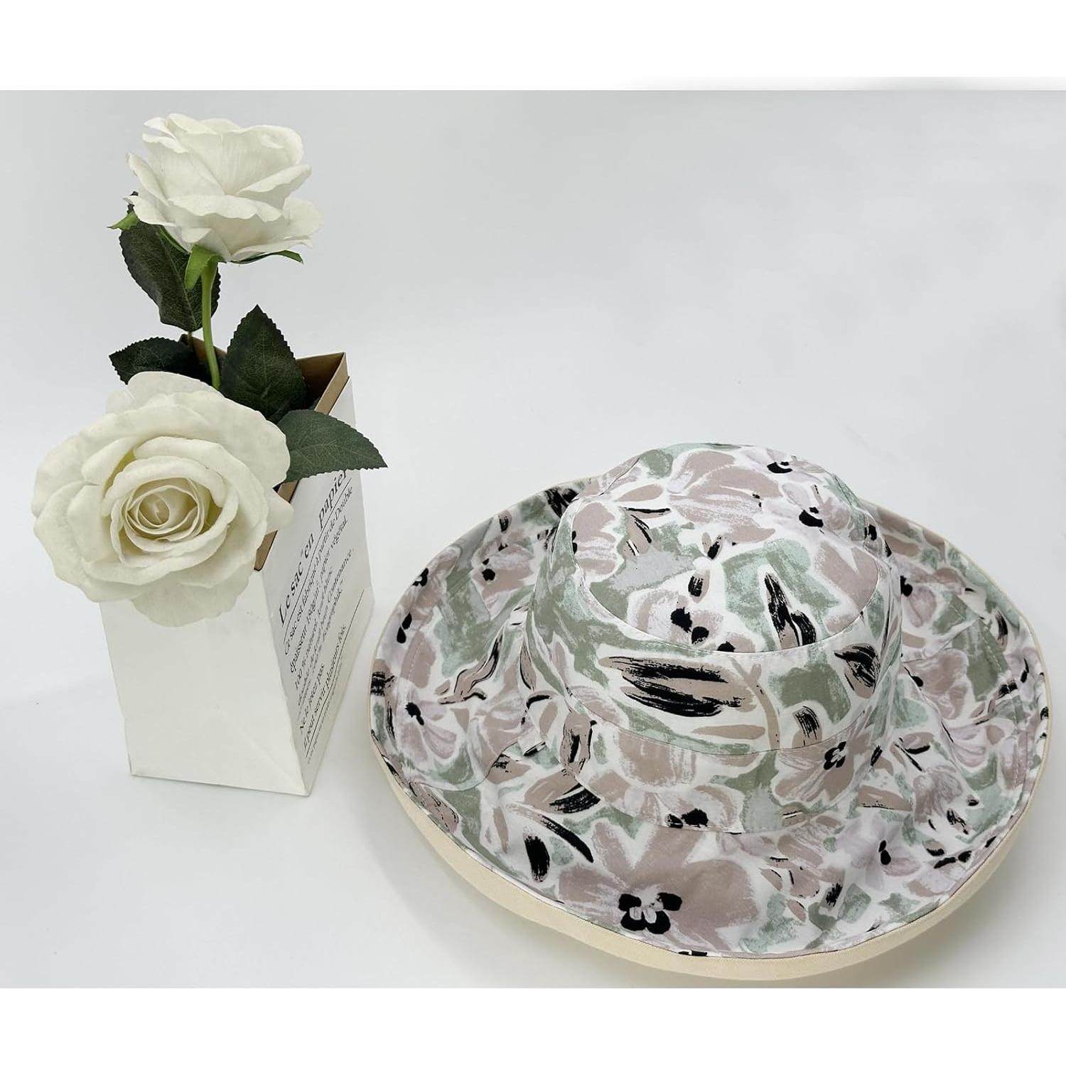 Sombrero de Sol Reversible Vidsel para Mujeres Ala Ancha UV50+