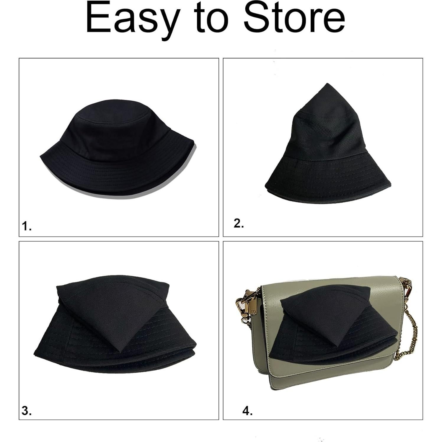 Sombrero de Cubo PFFY UV 50+ Unisex 2 Paquetes Blanco/Negro