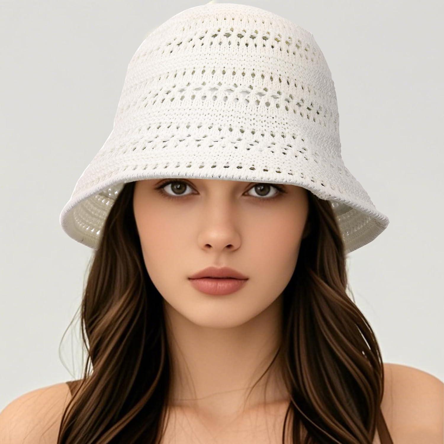 Sombrero de Sol Plegable FALETO para Mujeres Blanco 02