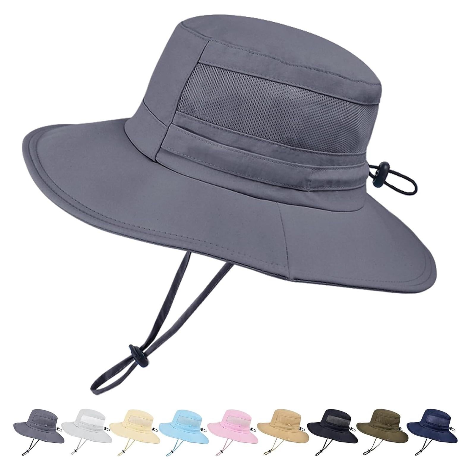 Sombrero de Sol Plegable Unisex Gris Oscuro UPF 50+ Impermeable
