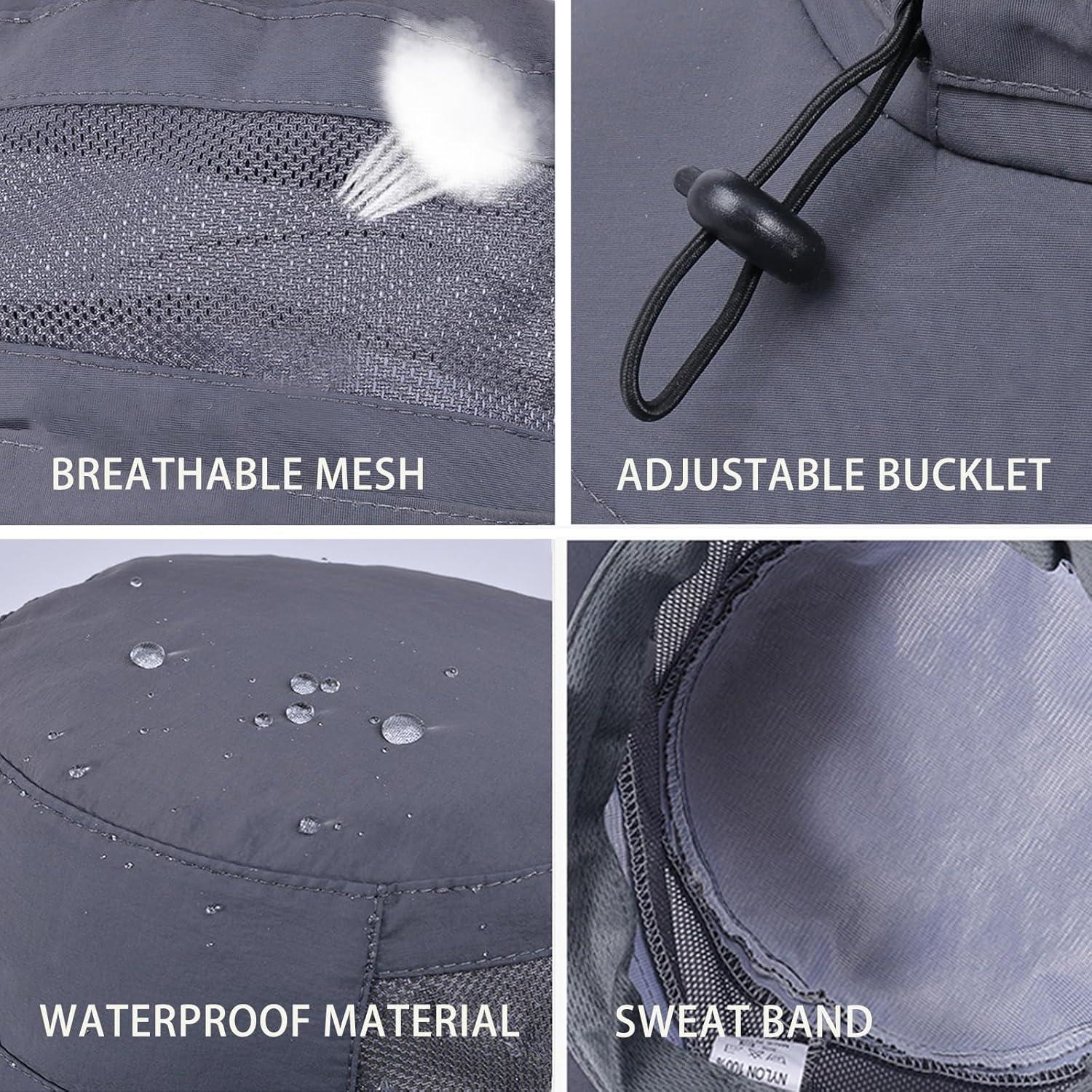 Sombrero de Sol Plegable Unisex Gris Oscuro UPF 50+ Impermeable