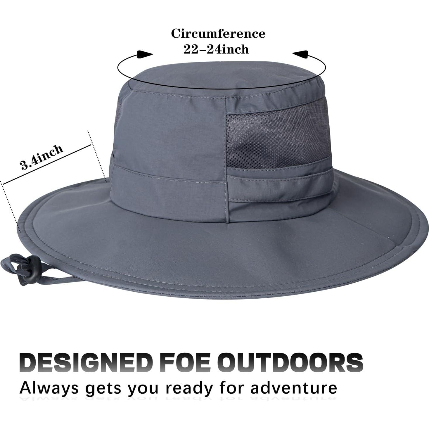 Sombrero de Sol Plegable Unisex Gris Oscuro UPF 50+ Impermeable