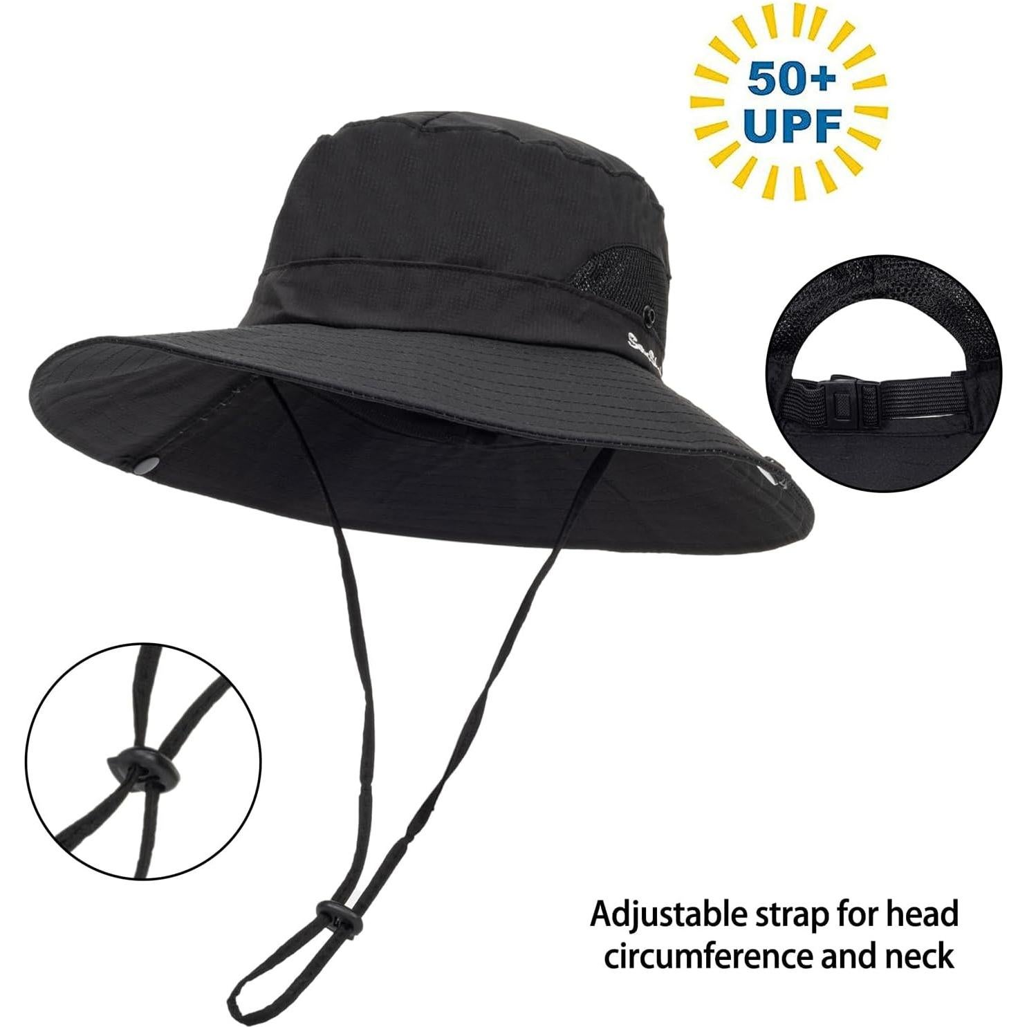 Sombrero de Verano Plegable para Mujeres - Protección UV - Negro