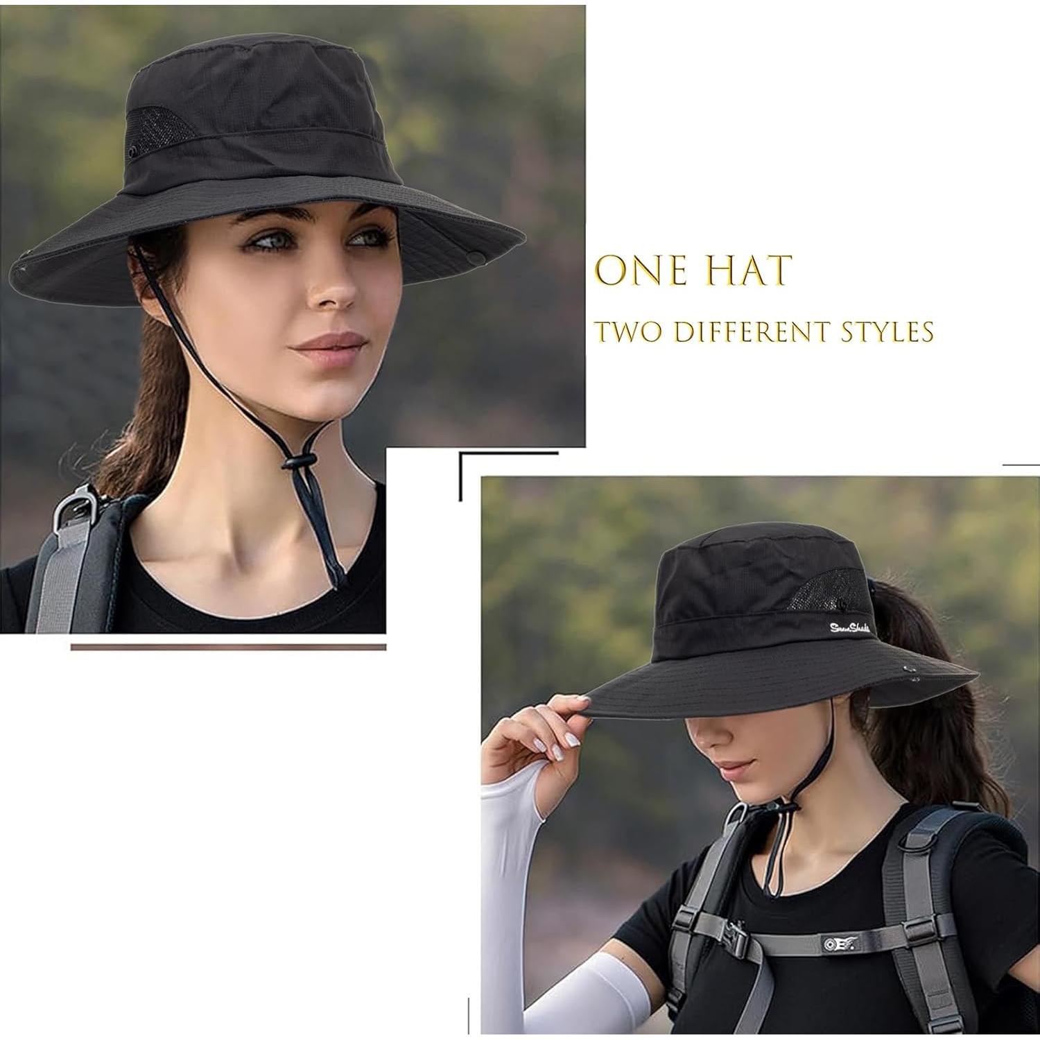 Sombrero de Verano Plegable para Mujeres - Protección UV - Negro