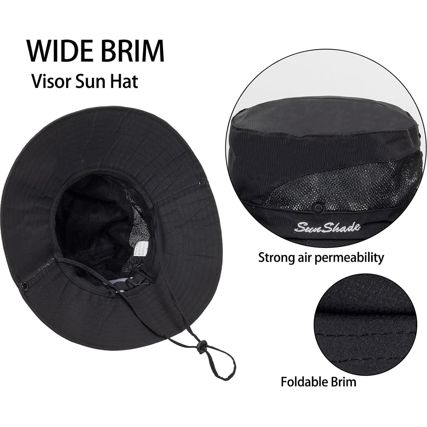 Sombrero de Verano Plegable para Mujeres - Protección UV - Negro