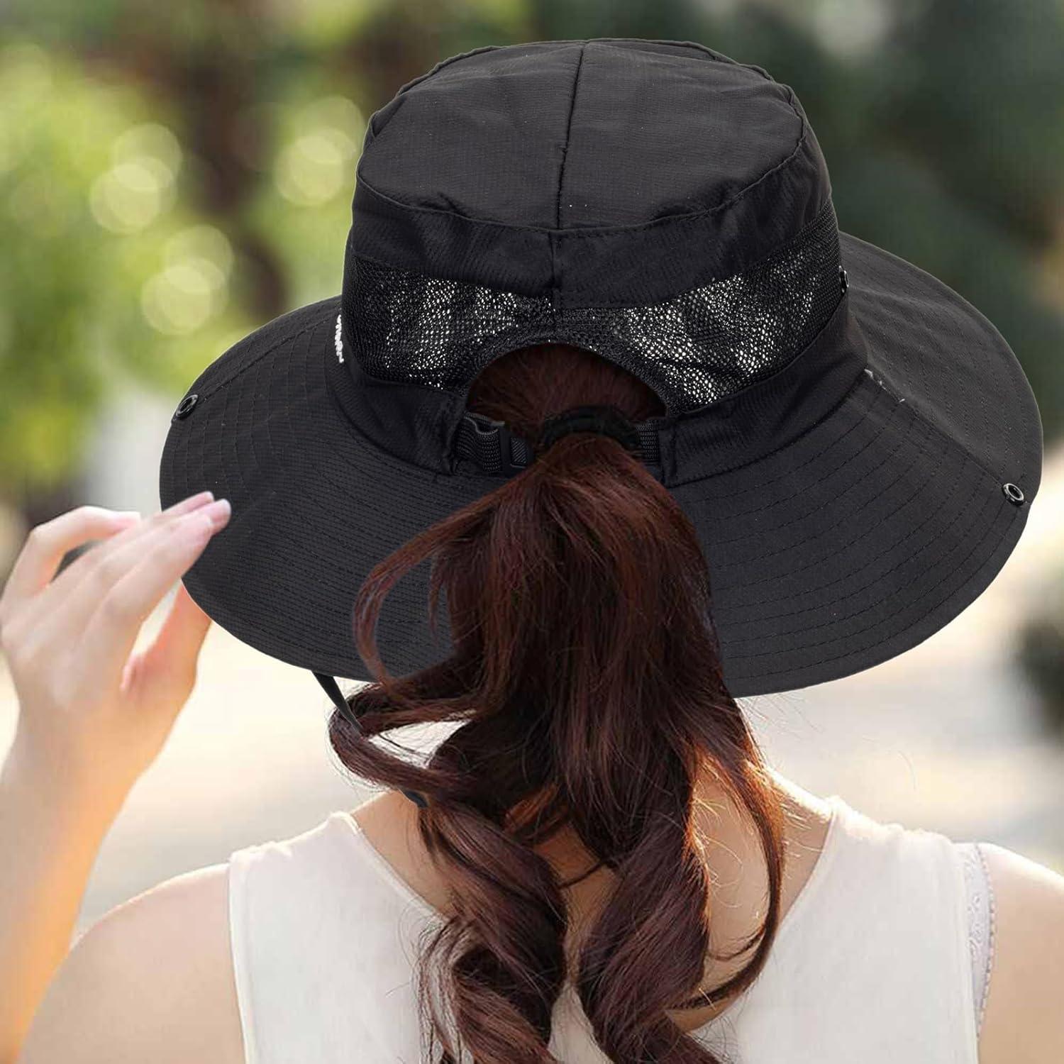 Sombrero de Verano Plegable para Mujeres - Protección UV - Negro