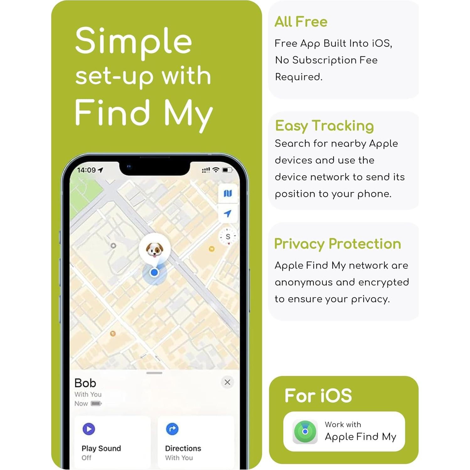 Collar Rastreador GPS para Perros y Gatos TRESBUNNY Negro