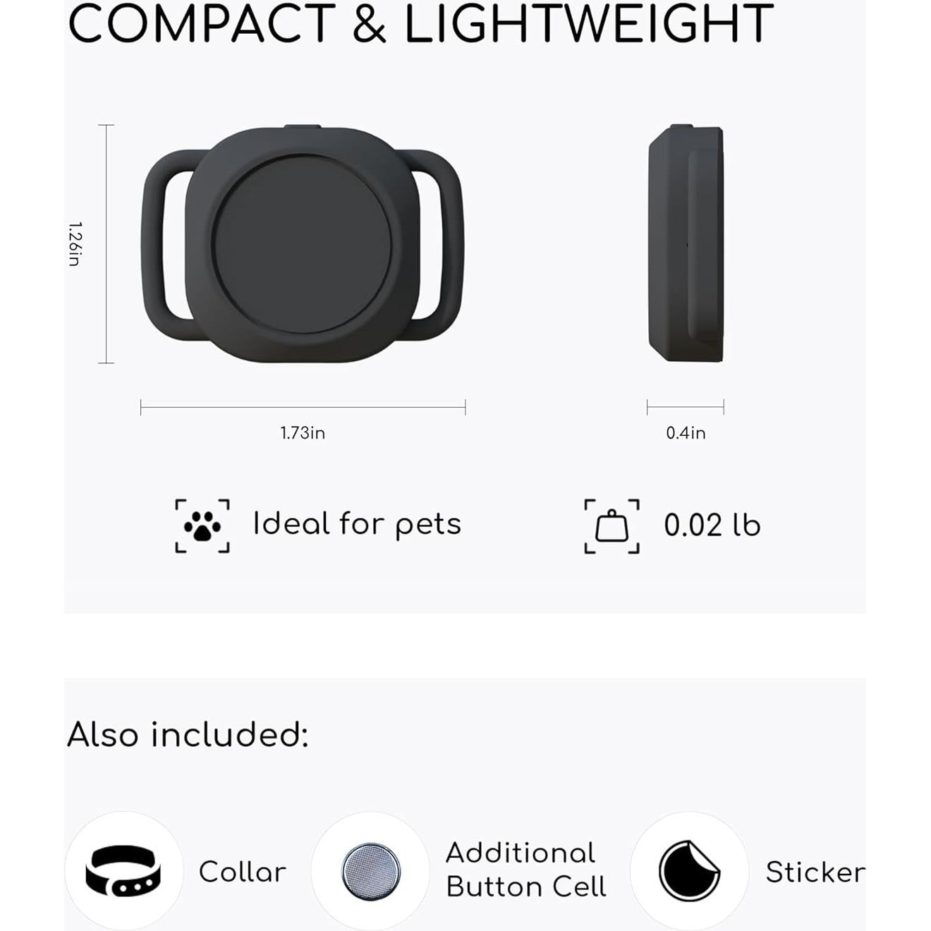 Collar Rastreador GPS para Perros y Gatos TRESBUNNY Negro