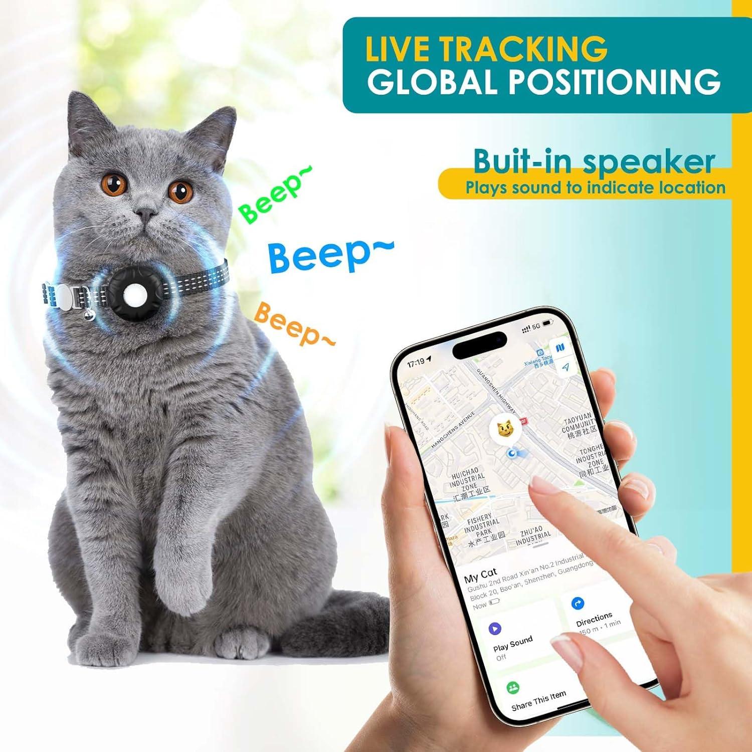 Rastreador GPS para Gatos ZFSJTAG, Sin Cuota Mensual, Impermeable
