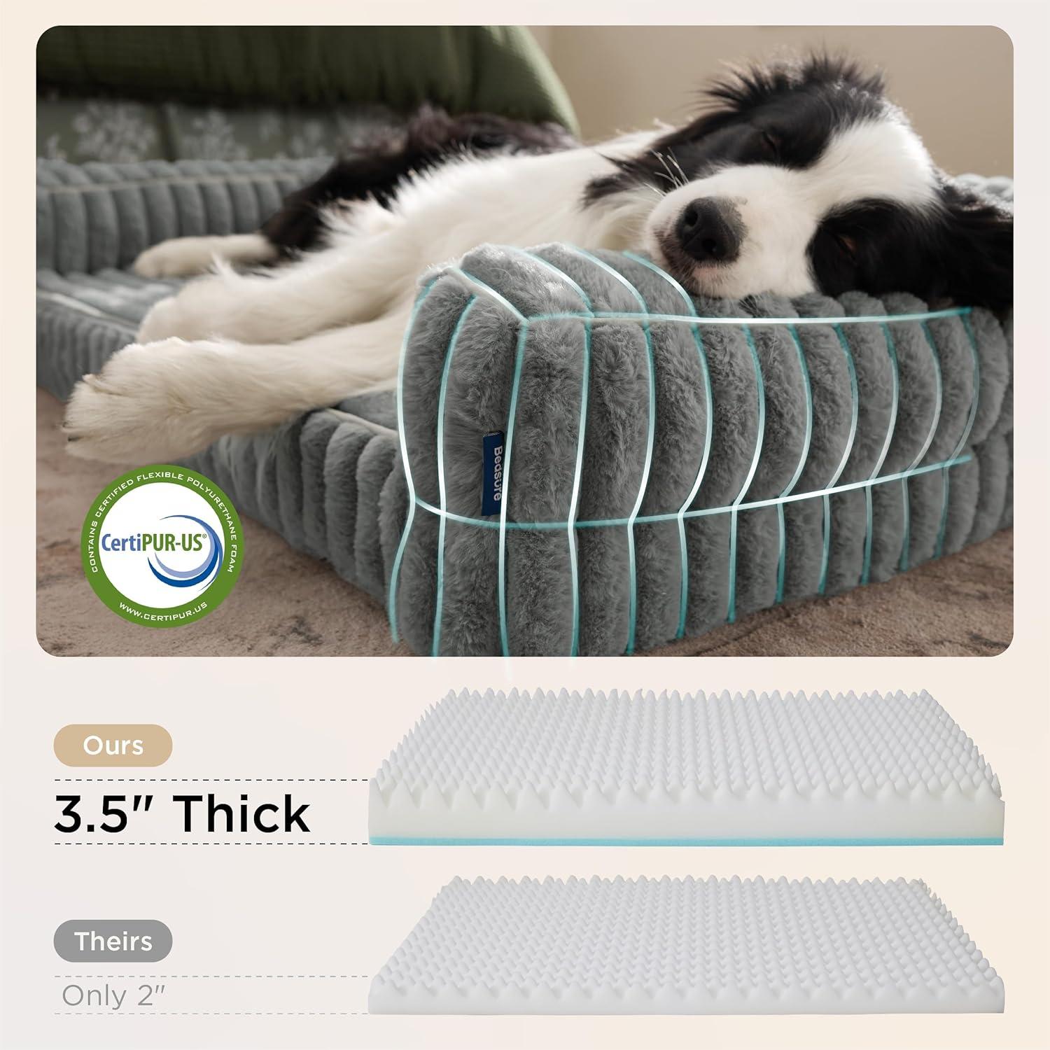 Cama Ortopédica para Perros Bedsure Grande Impermeable Gris