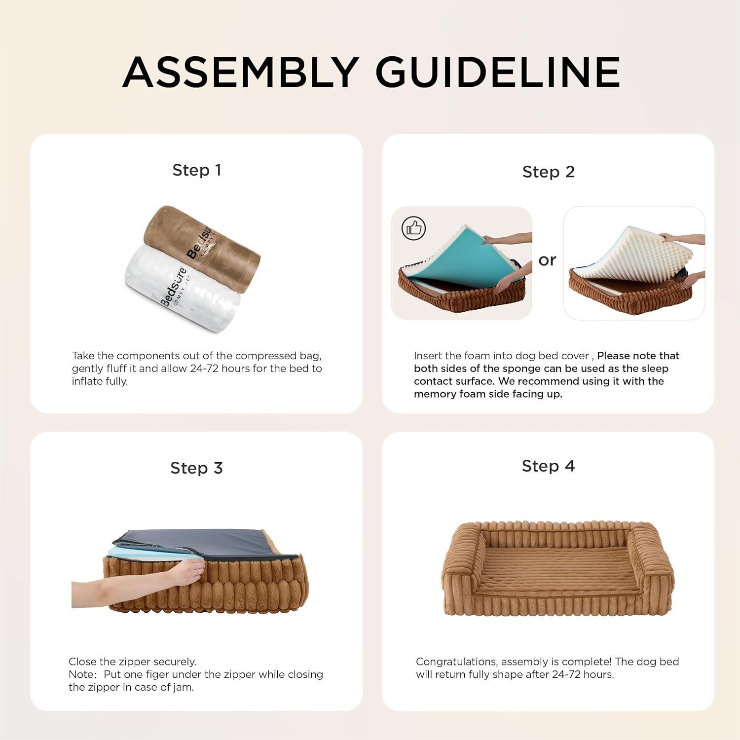 Cama Ortopédica para Perros Bedsure Grande Impermeable Gris