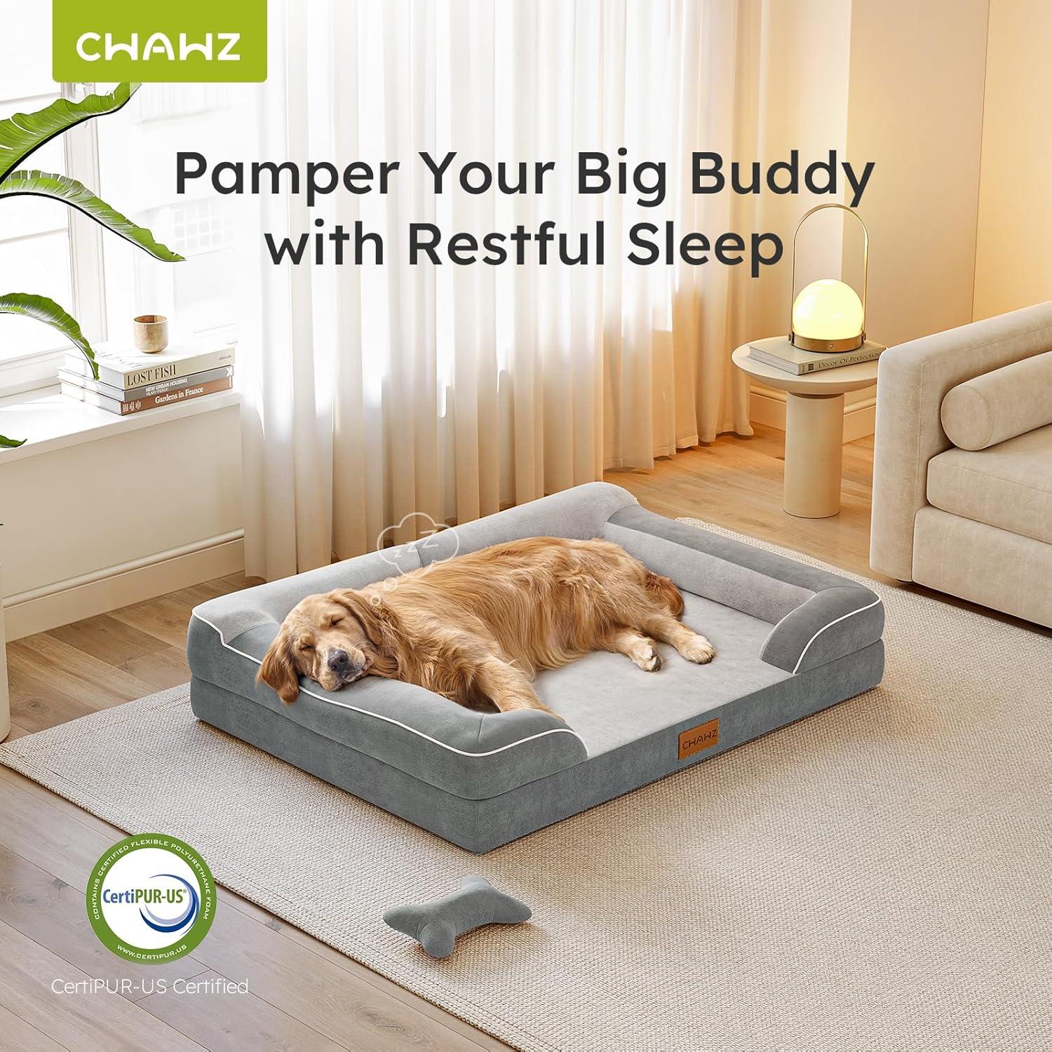 Cama Ortopédica para Perro Extra Grande CWAWZ con Espuma de Memoria