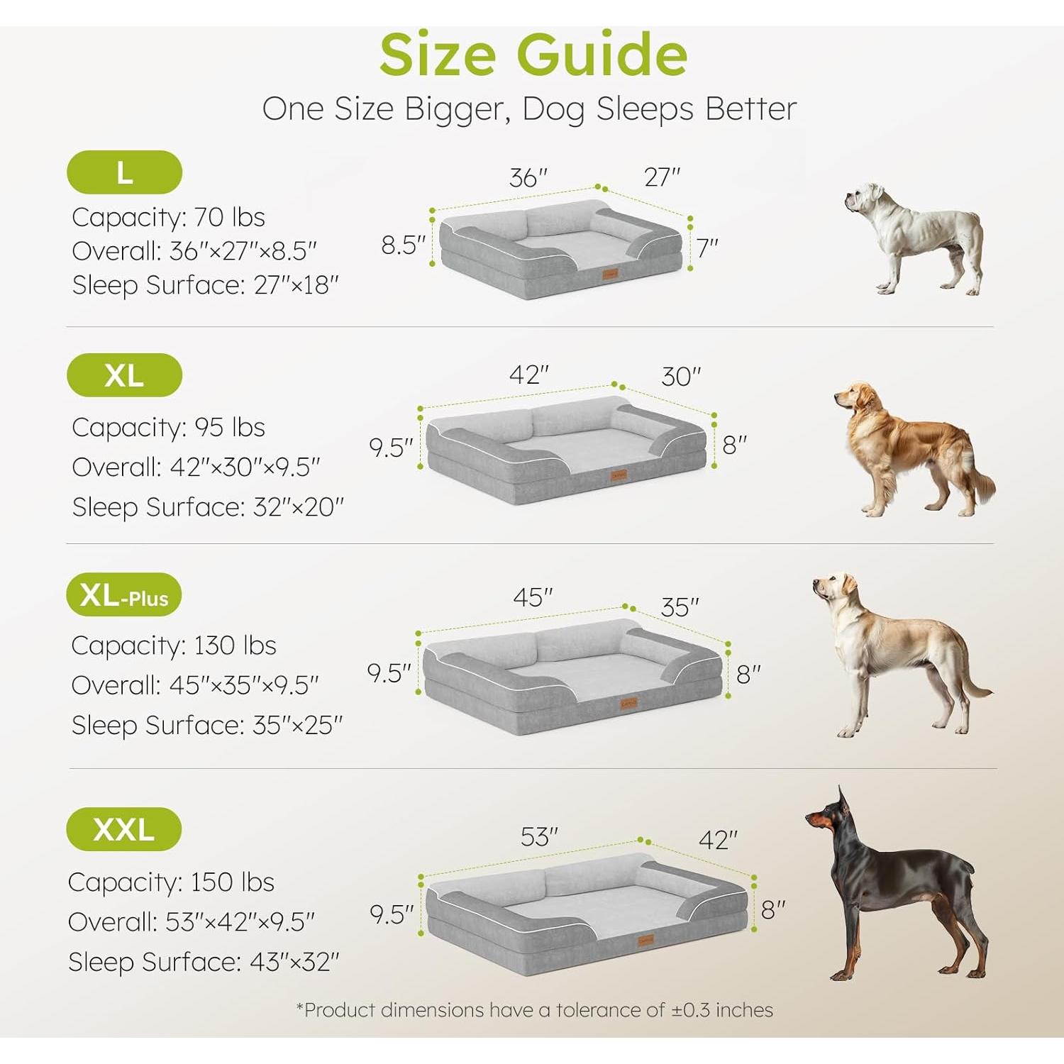 Cama Ortopédica para Perro Extra Grande CWAWZ con Espuma de Memoria