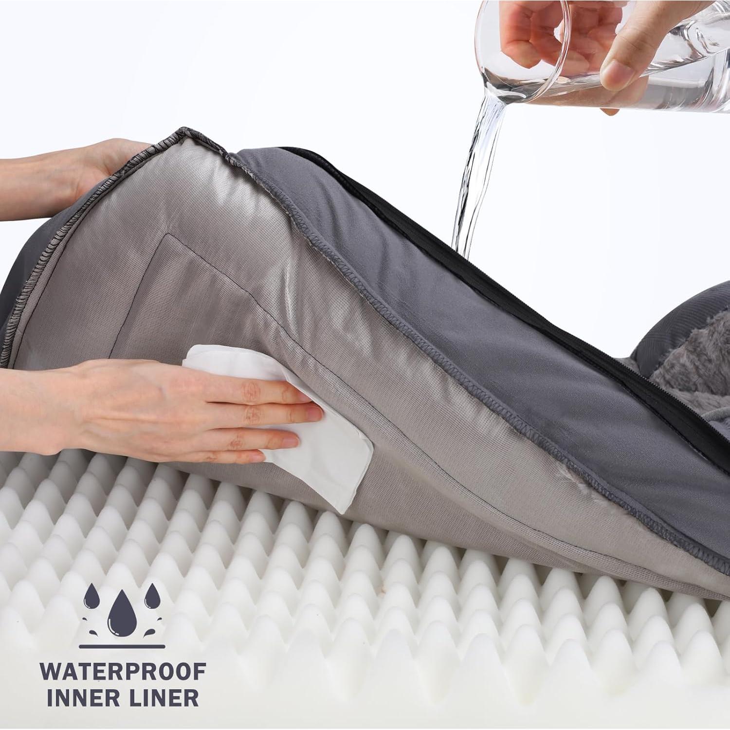 Cama ortopédica para perros INVENHO XL gris oscuro impermeable