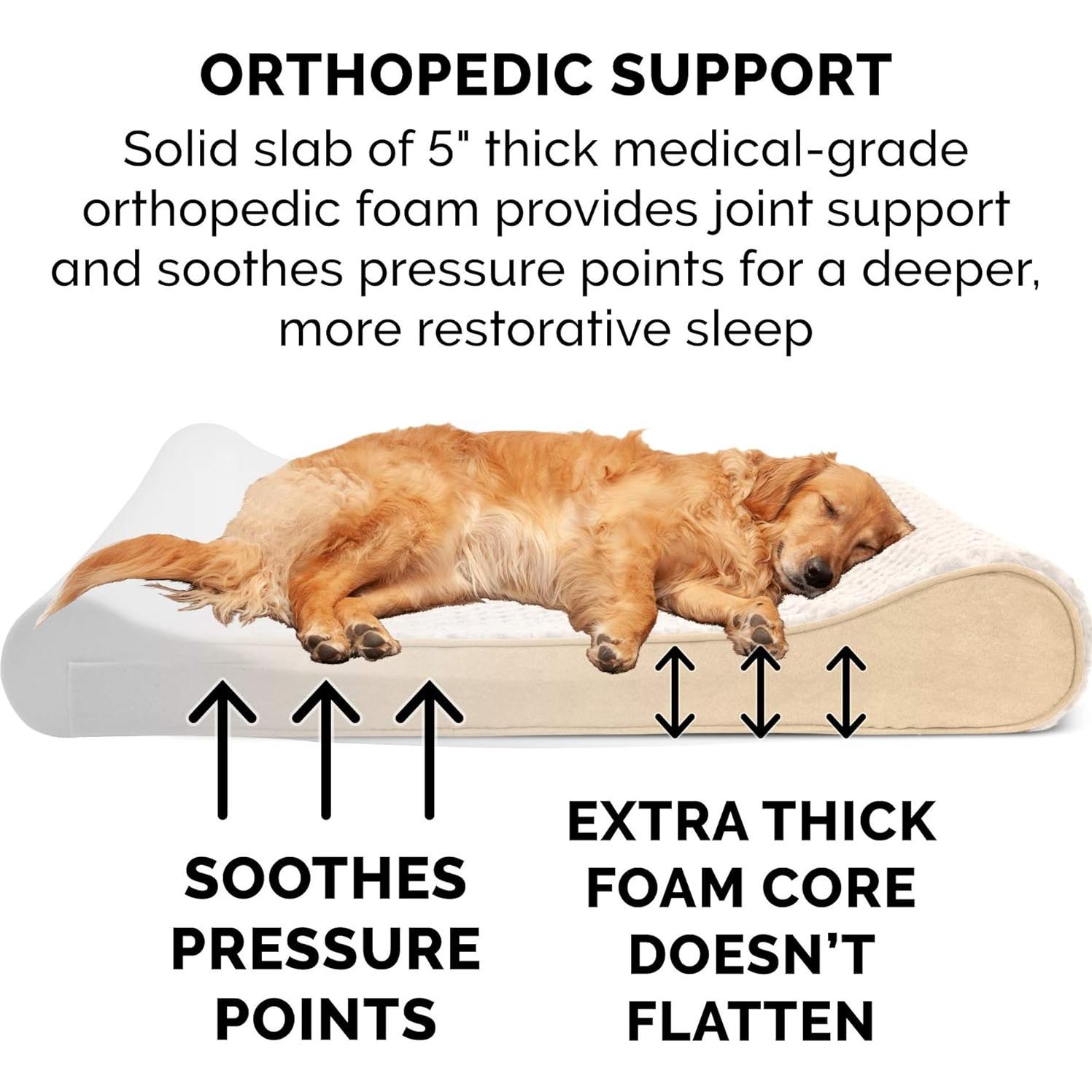 Cama Ortopédica para Perros Furhaven Jumbo Crema 76x114 cm