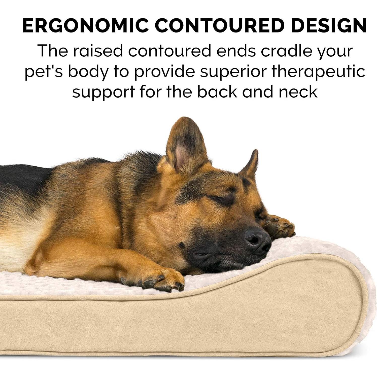 Cama Ortopédica para Perros Furhaven Jumbo Crema 76x114 cm