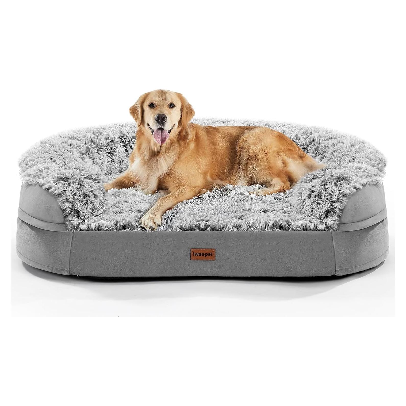 Cama ortopédica para perros iweepet XL 111.8x82.7cm con espuma