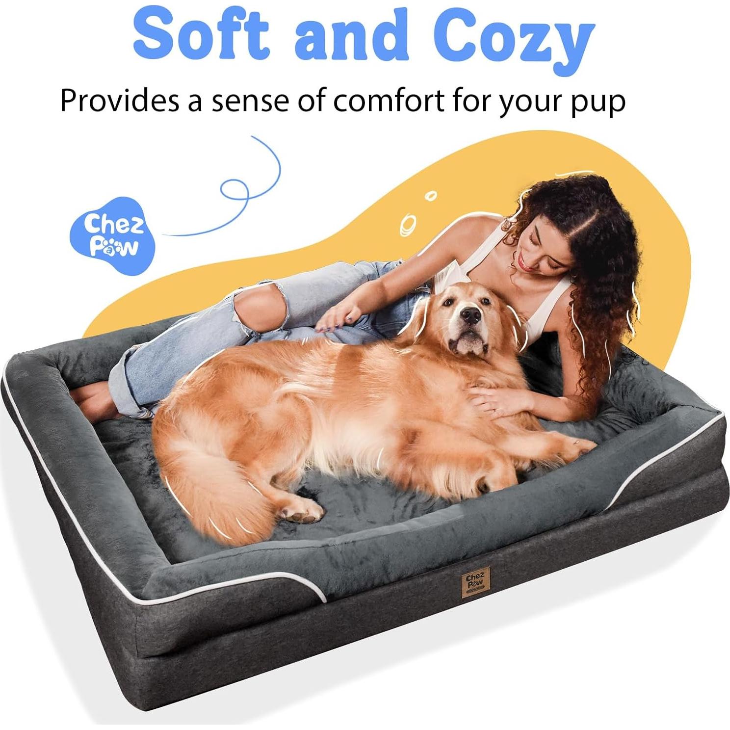 Cama Ortopédica Grande para Perros Chez Paw - 106.68x76.2cm