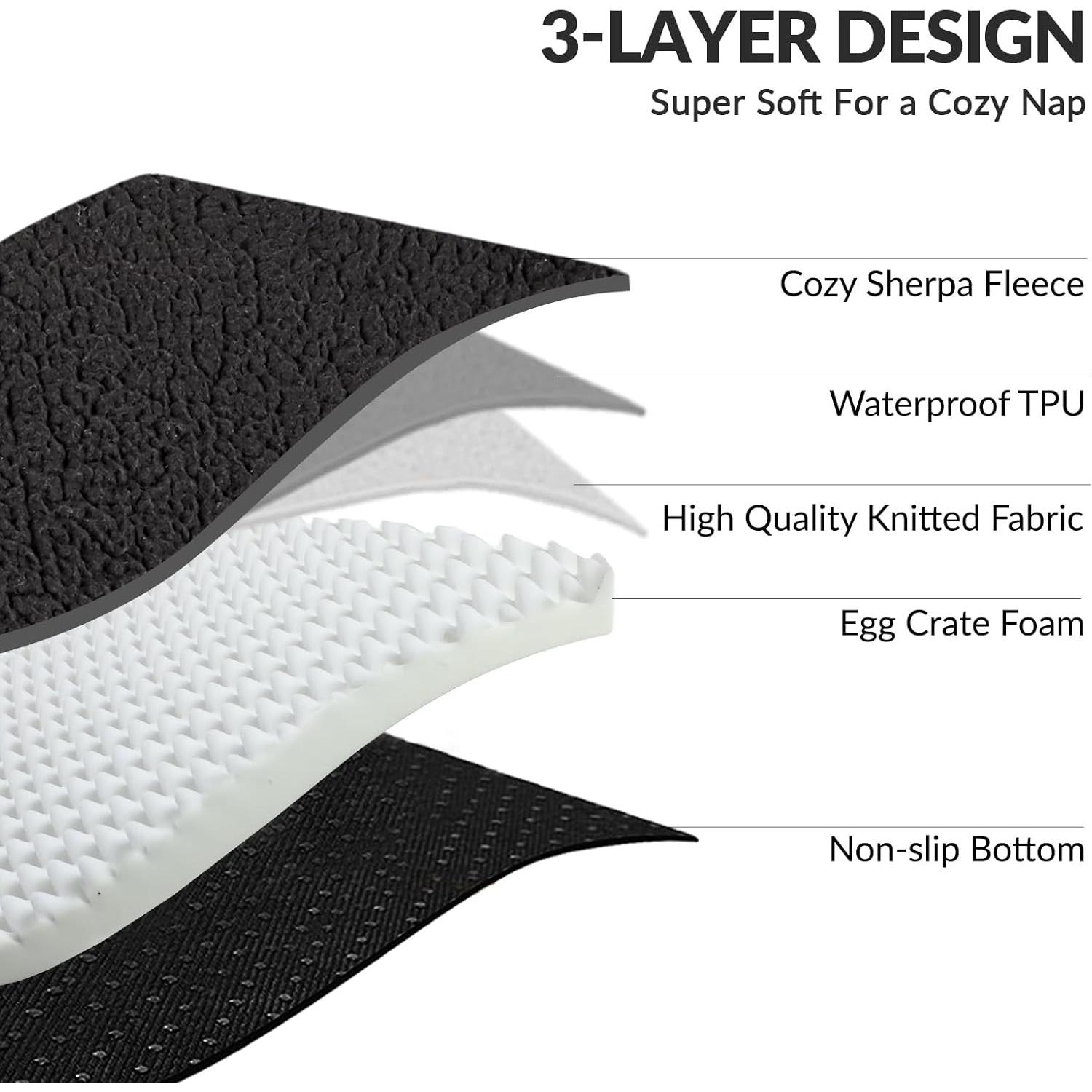 Cama Ortopédica para Perros Patas Lague 36x24'' Negra