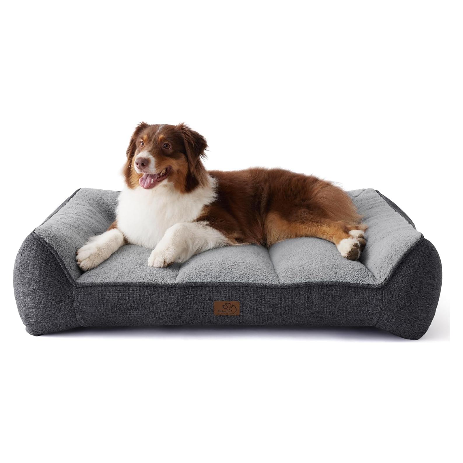 Cama ortopédica para perros Bedsure 89x64 cm gris impermeable