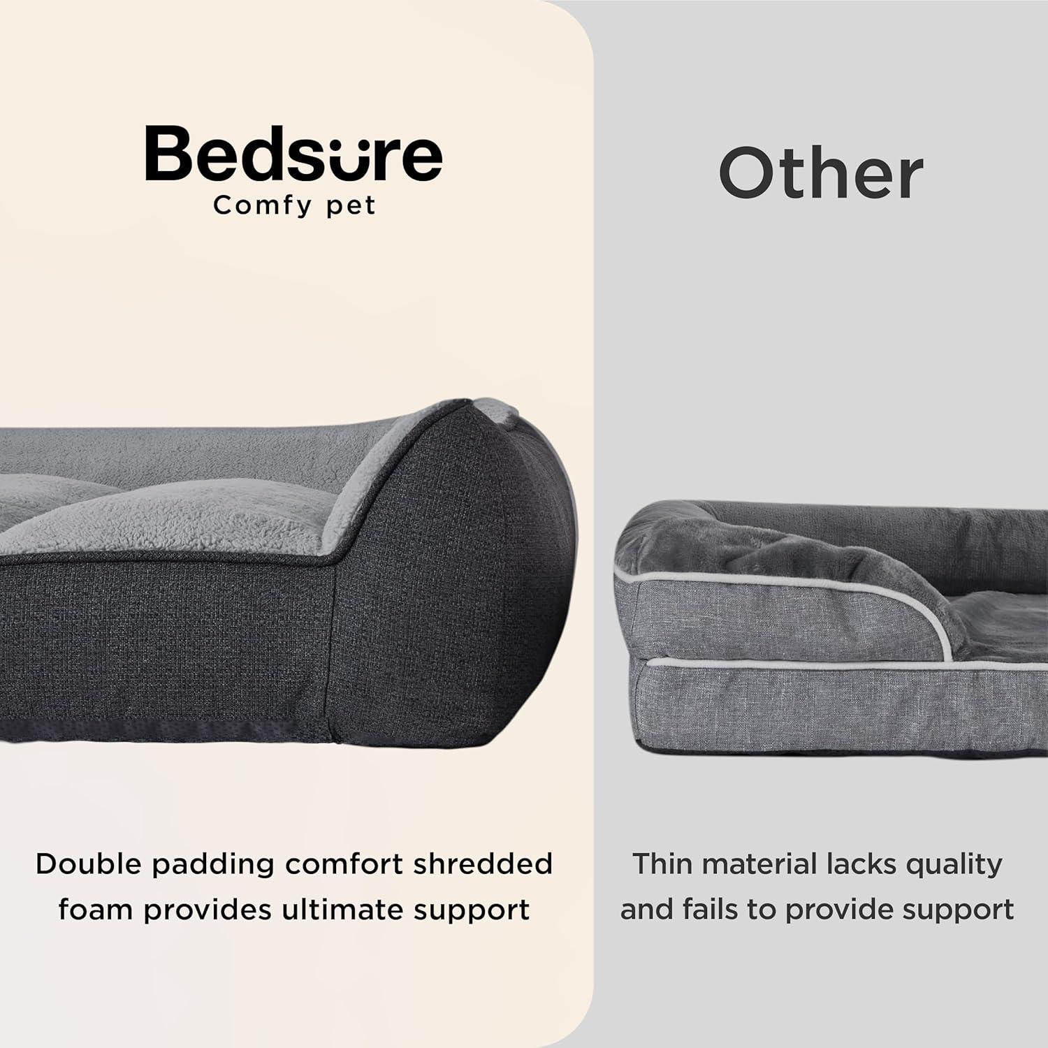 Cama ortopédica para perros Bedsure 89x64 cm gris impermeable