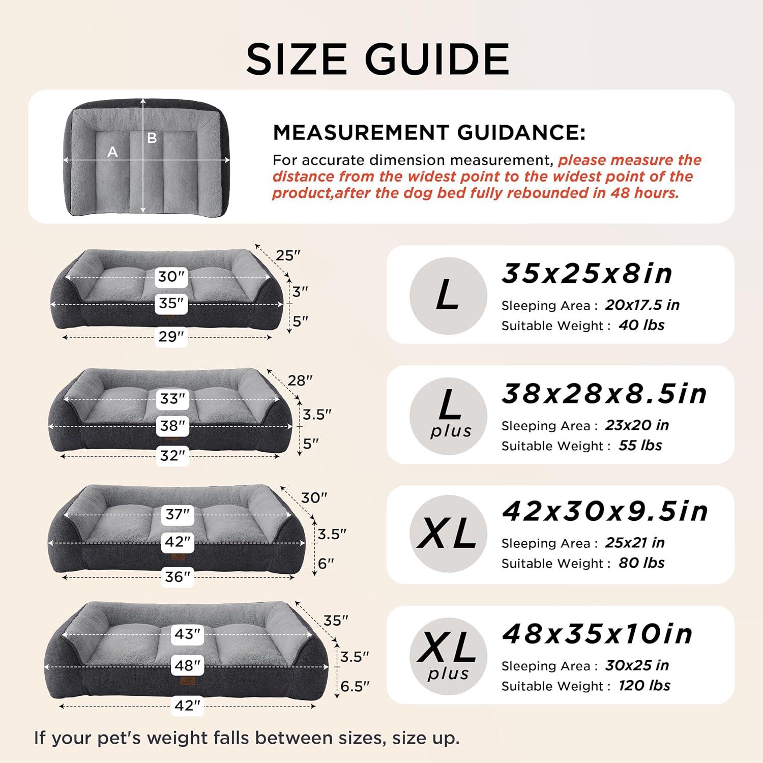 Cama ortopédica para perros Bedsure 89x64 cm gris impermeable