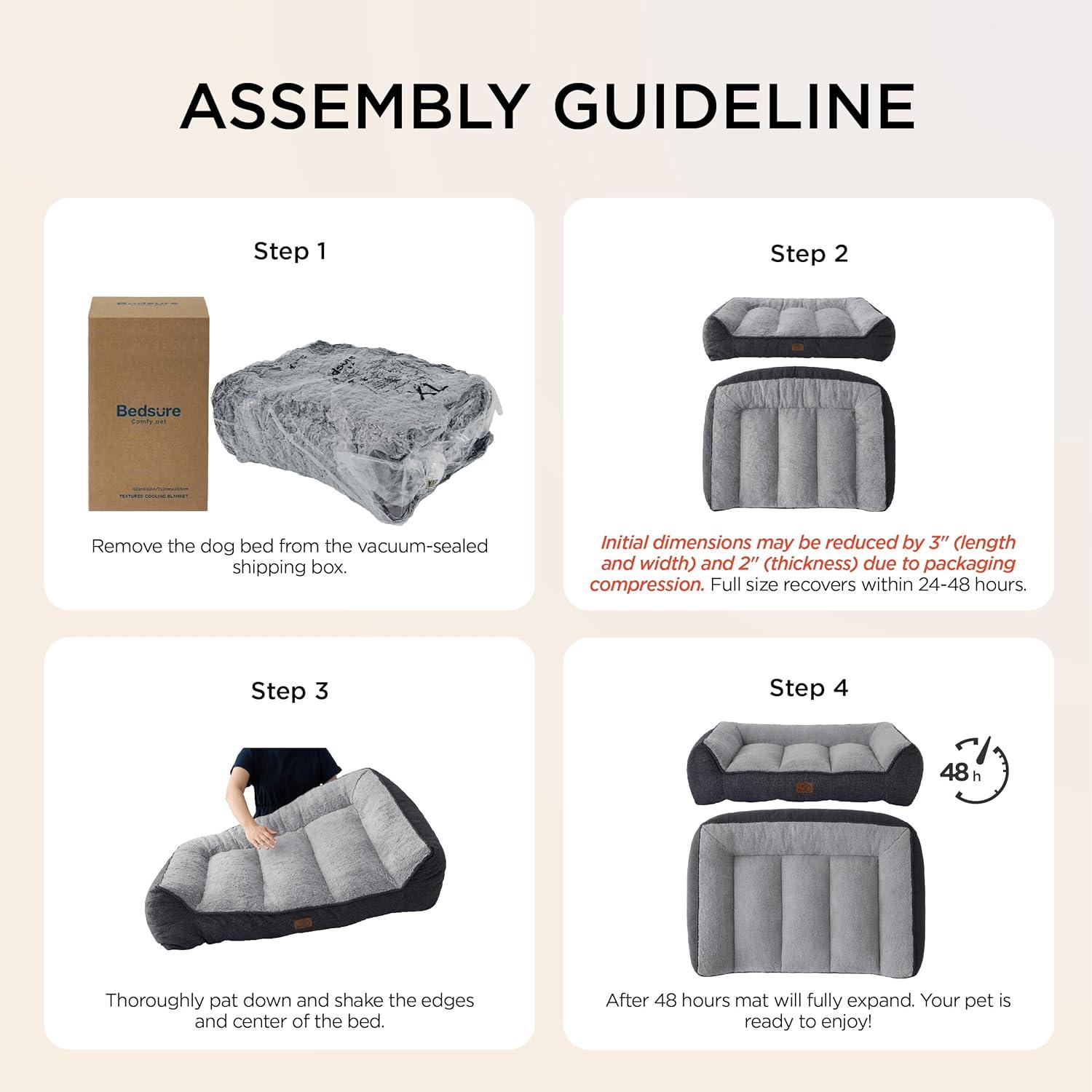 Cama ortopédica para perros Bedsure 89x64 cm gris impermeable