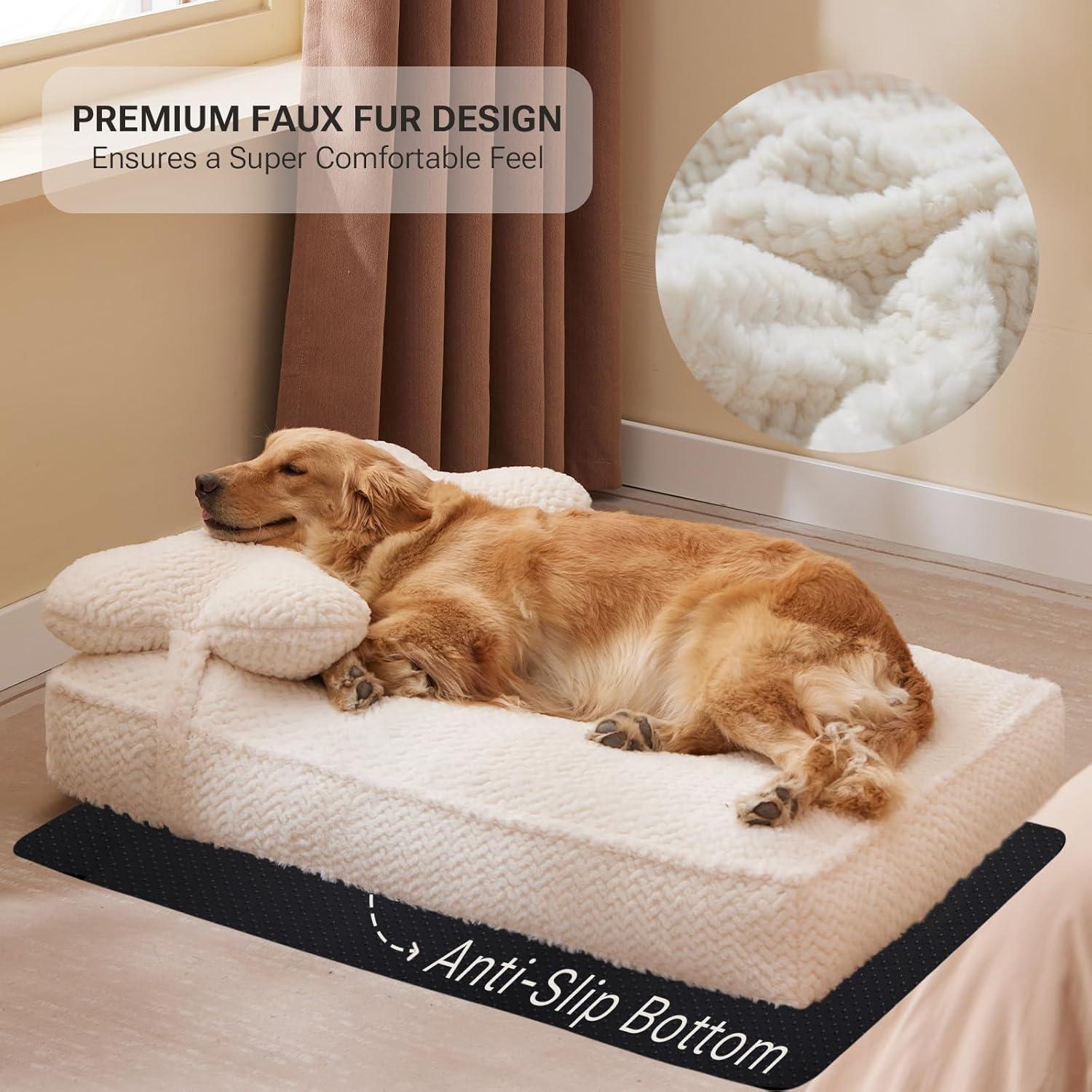 Cama Ortopédica para Perros XL Soft Touch Crema 106.68x81.28cm
