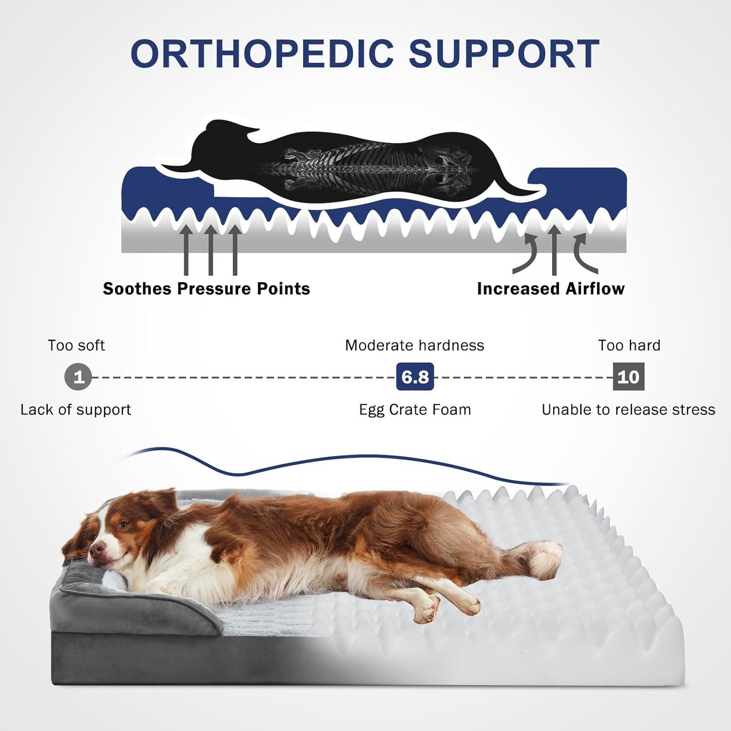 Cama Ortopédica para Perros FURTIME XL 106.7x81.3cm Impermeable