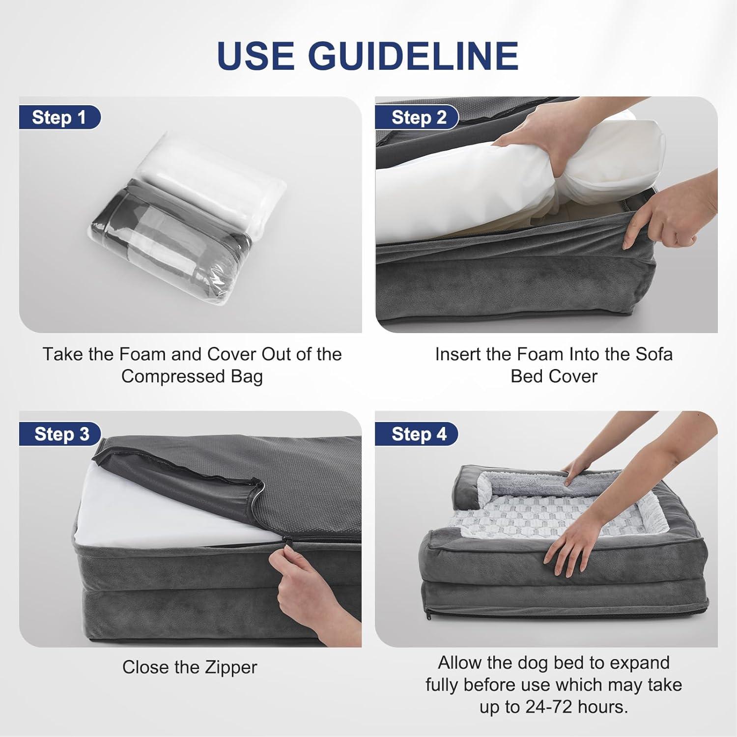 Cama Ortopédica para Perros FURTIME XL 106.7x81.3cm Impermeable