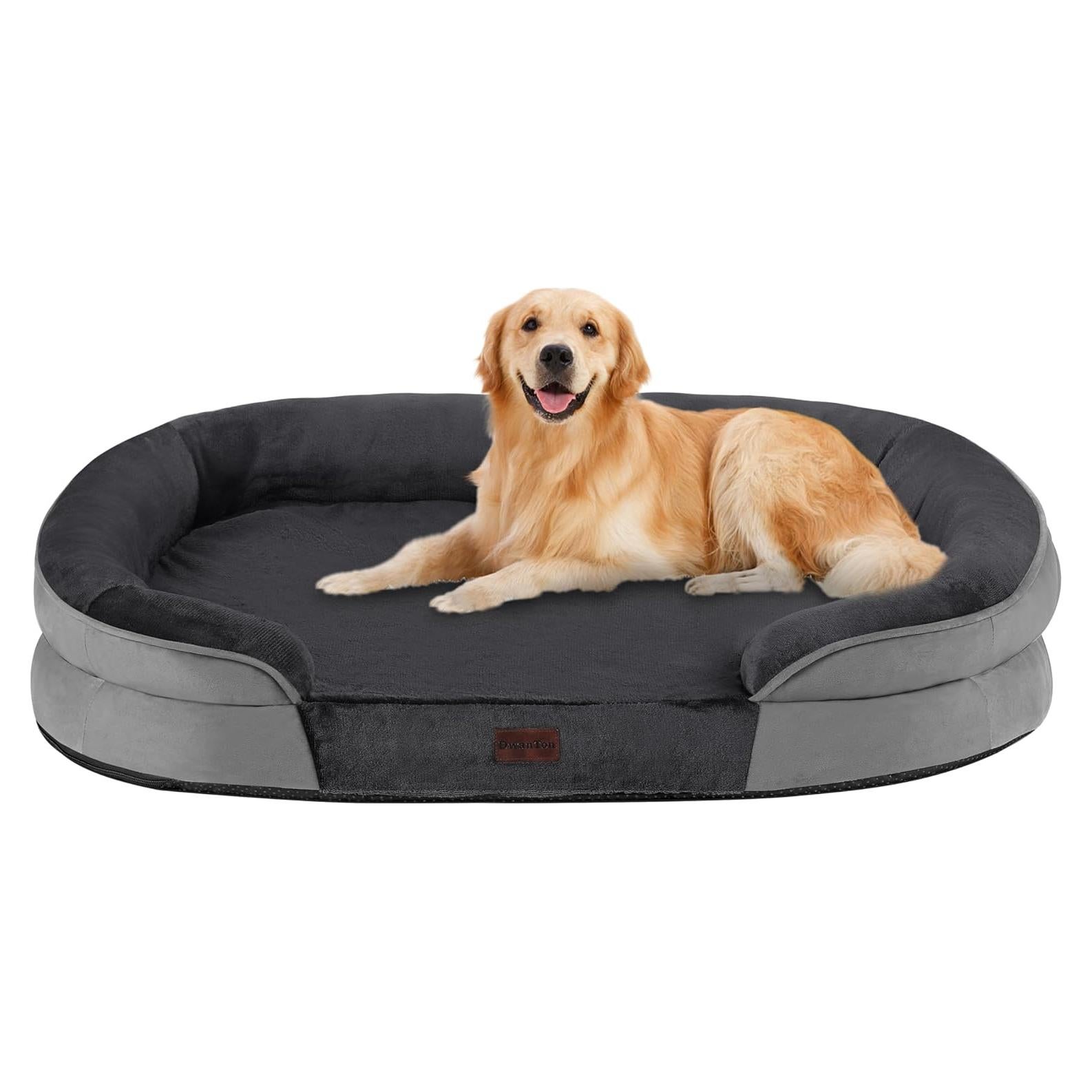 Cama Ortopédica para Perros Grandes DWANTON 106.68x78.74cm Gris