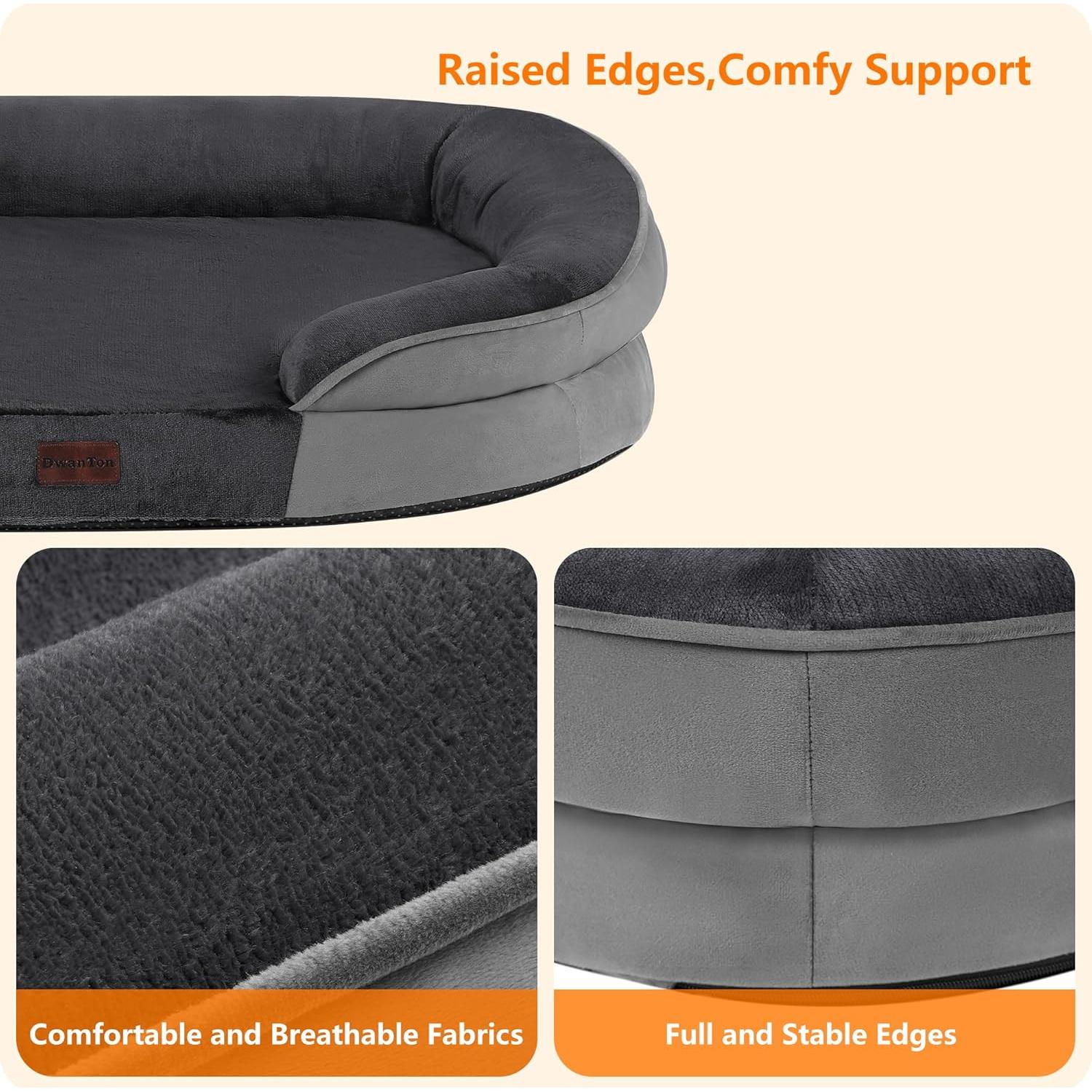 Cama Ortopédica para Perros Grandes DWANTON 106.68x78.74cm Gris