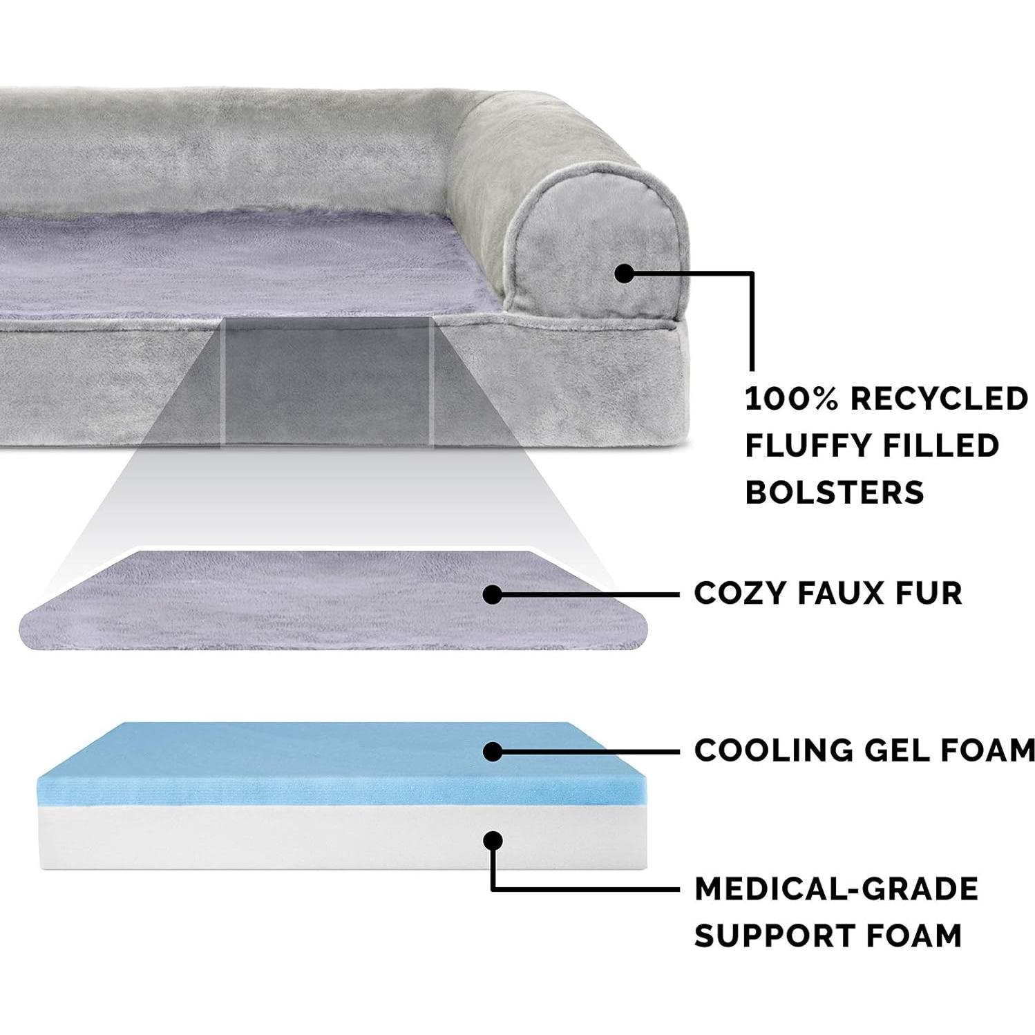 Cama para Perros Jumbo Furhaven con Gel Refrigerante - Gris Humo