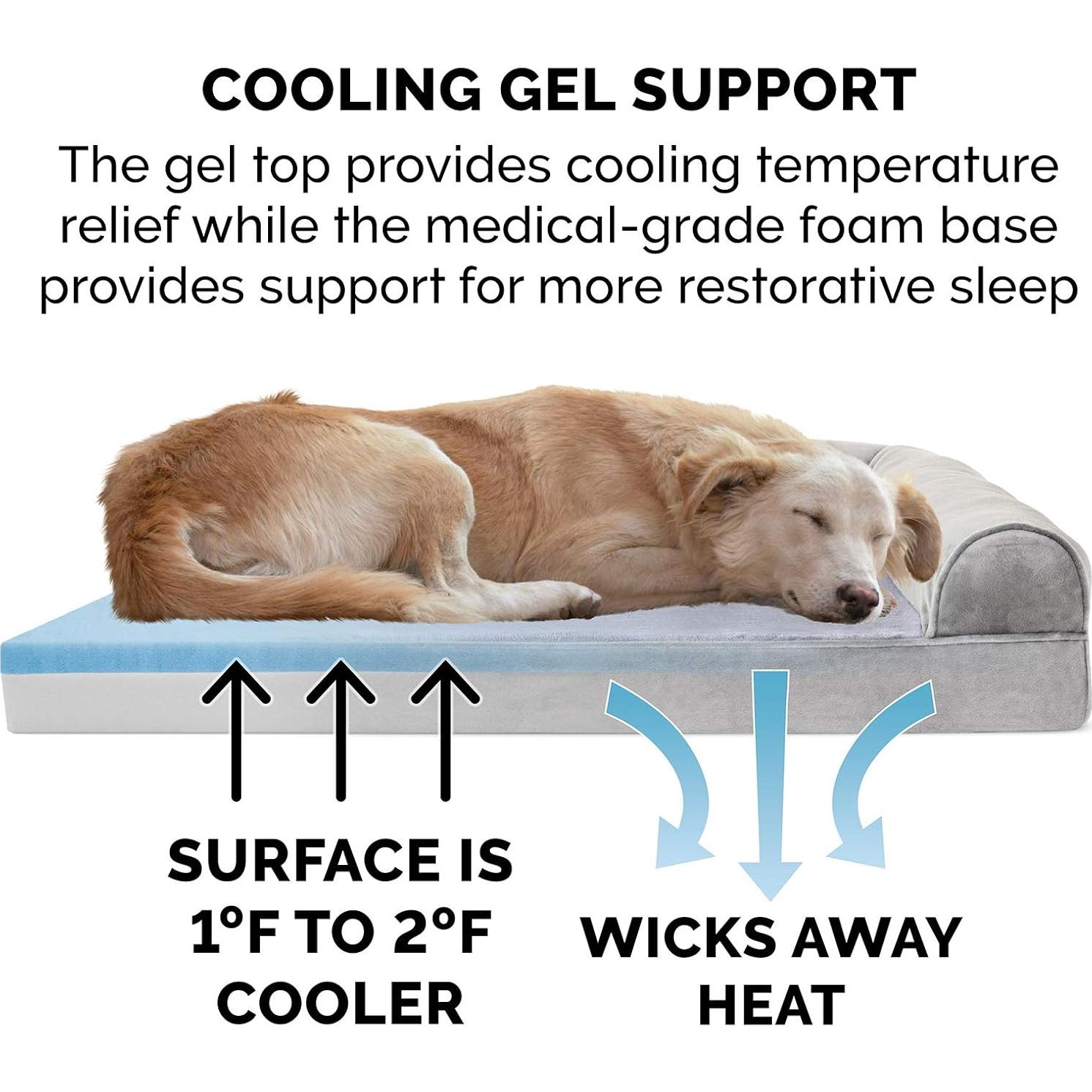 Cama para Perros Jumbo Furhaven con Gel Refrigerante - Gris Humo
