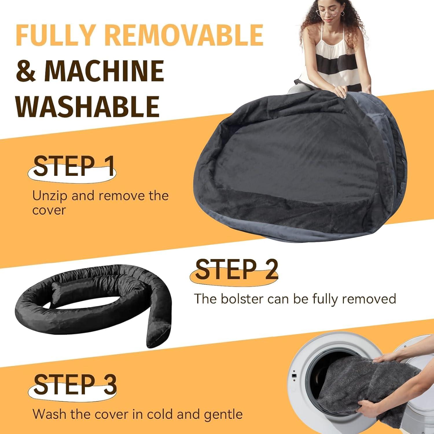 Cama Ortopédica para Perros Grande Wozoke XL Lavable Impermeable