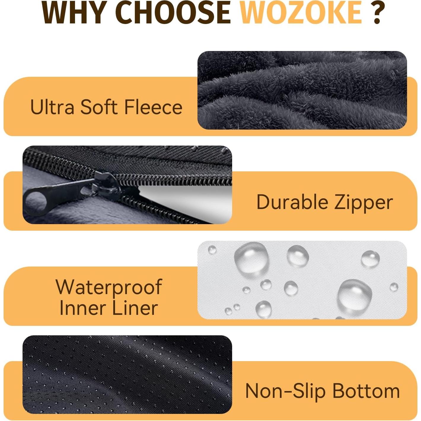 Cama Ortopédica para Perros Grande Wozoke XL Lavable Impermeable