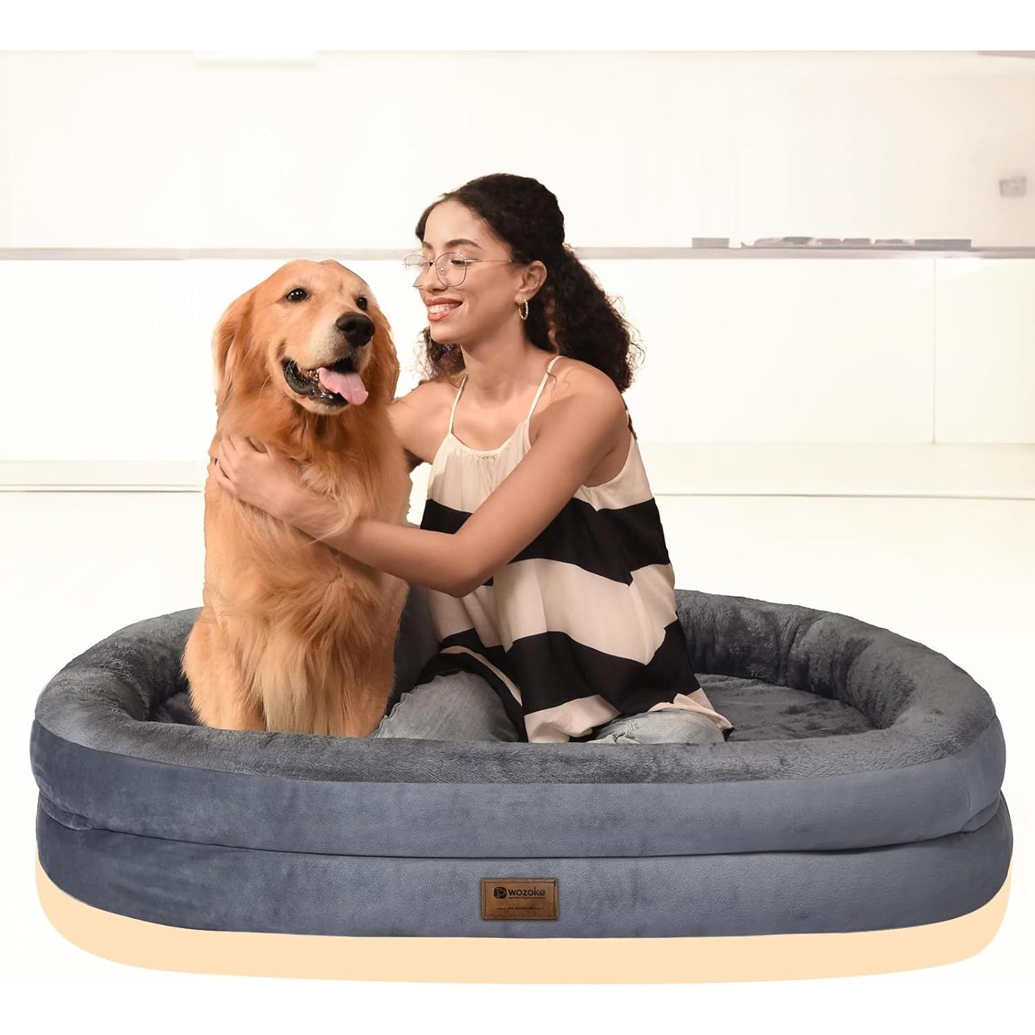 Cama Ortopédica para Perros Grande Wozoke XL Lavable Impermeable