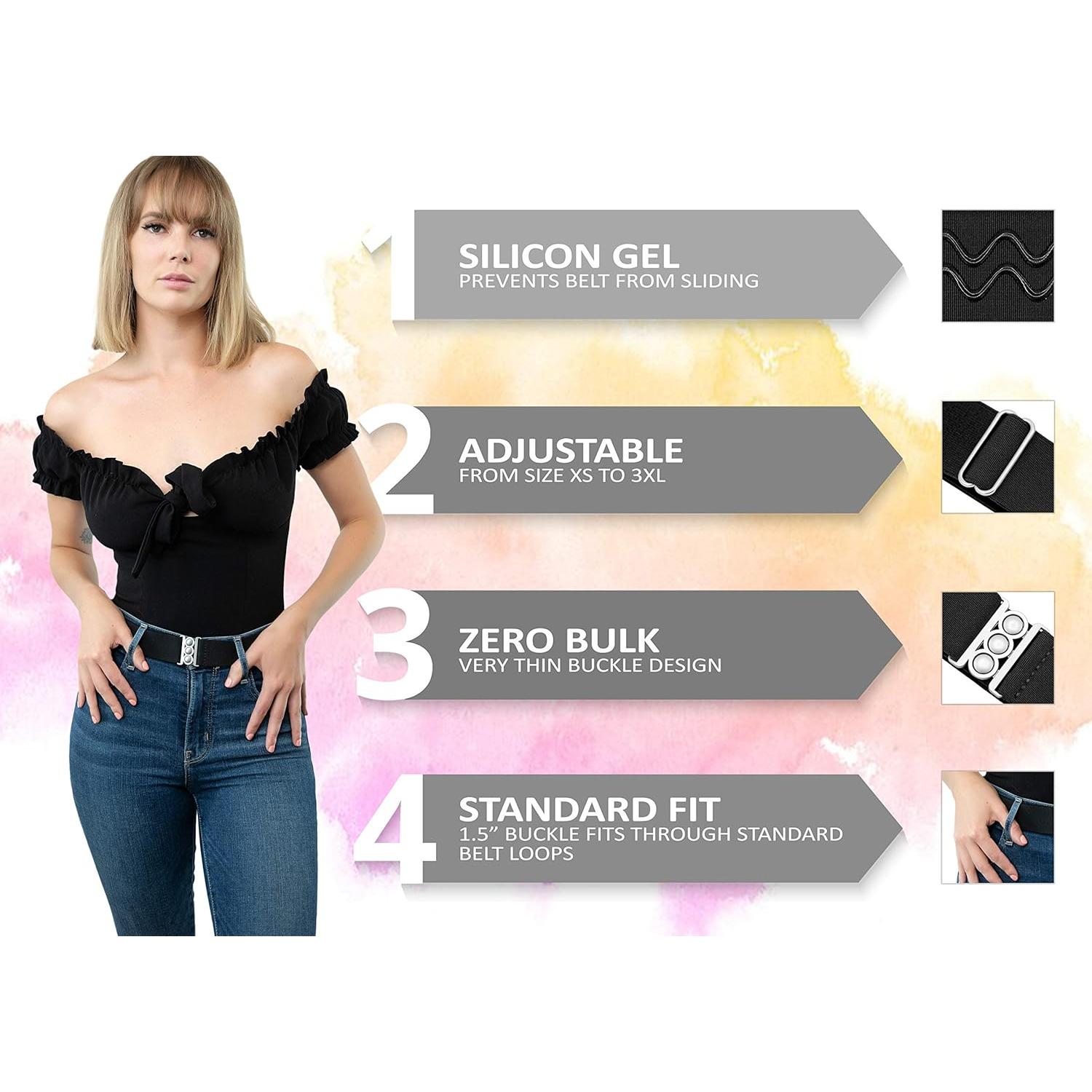 Cinturón Elástico Invisible One-Belt para Mujeres - Ajuste hasta 127 cm
