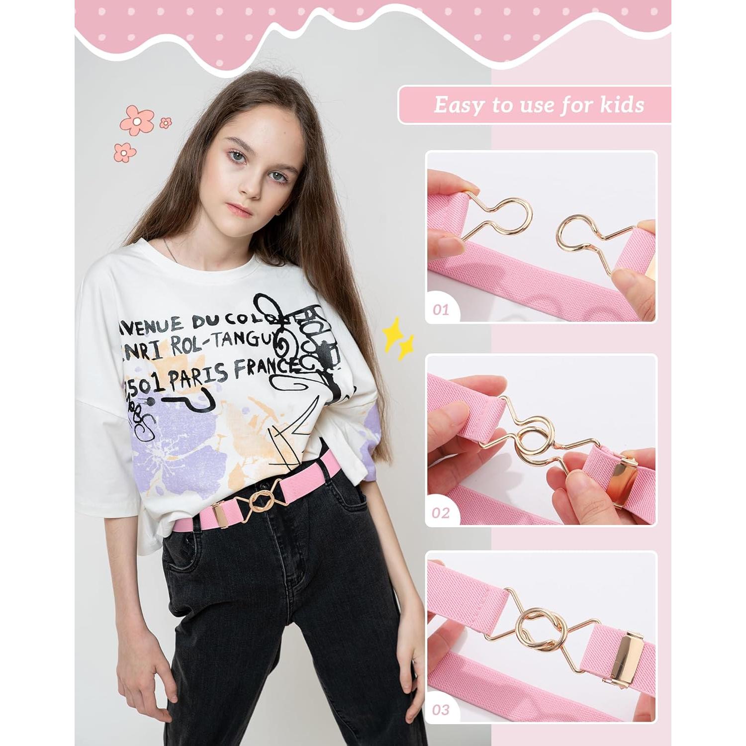 Cinturón Elástico Kajeer para Niñas - Ajustable 38 a 68.5 cm