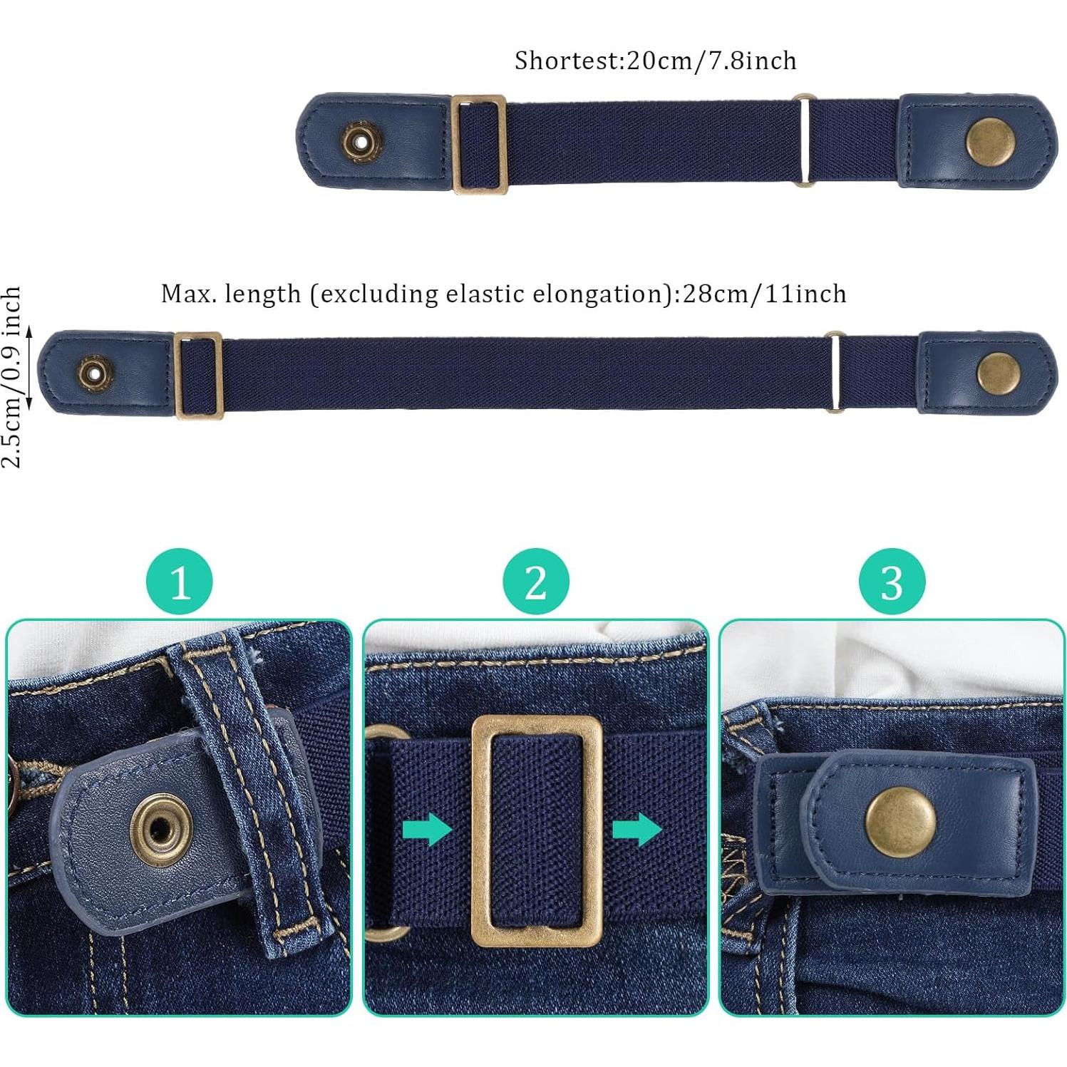 Cinturón Sin Hebilla Elástico Neyauo 28cm Ajustable Negro