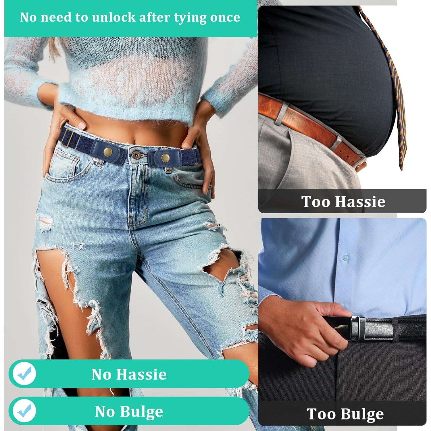 Cinturón Sin Hebilla Elástico Neyauo 28cm Ajustable Negro