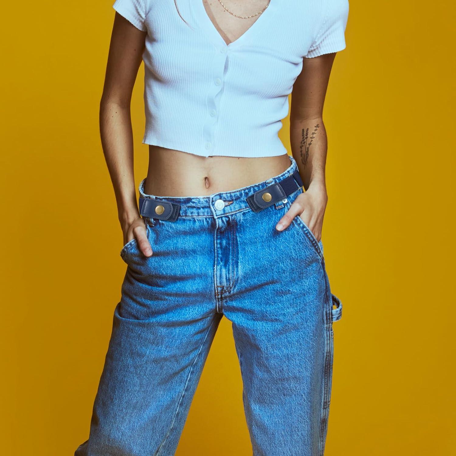 Cinturón Sin Hebilla Elástico Neyauo 28cm Ajustable Negro