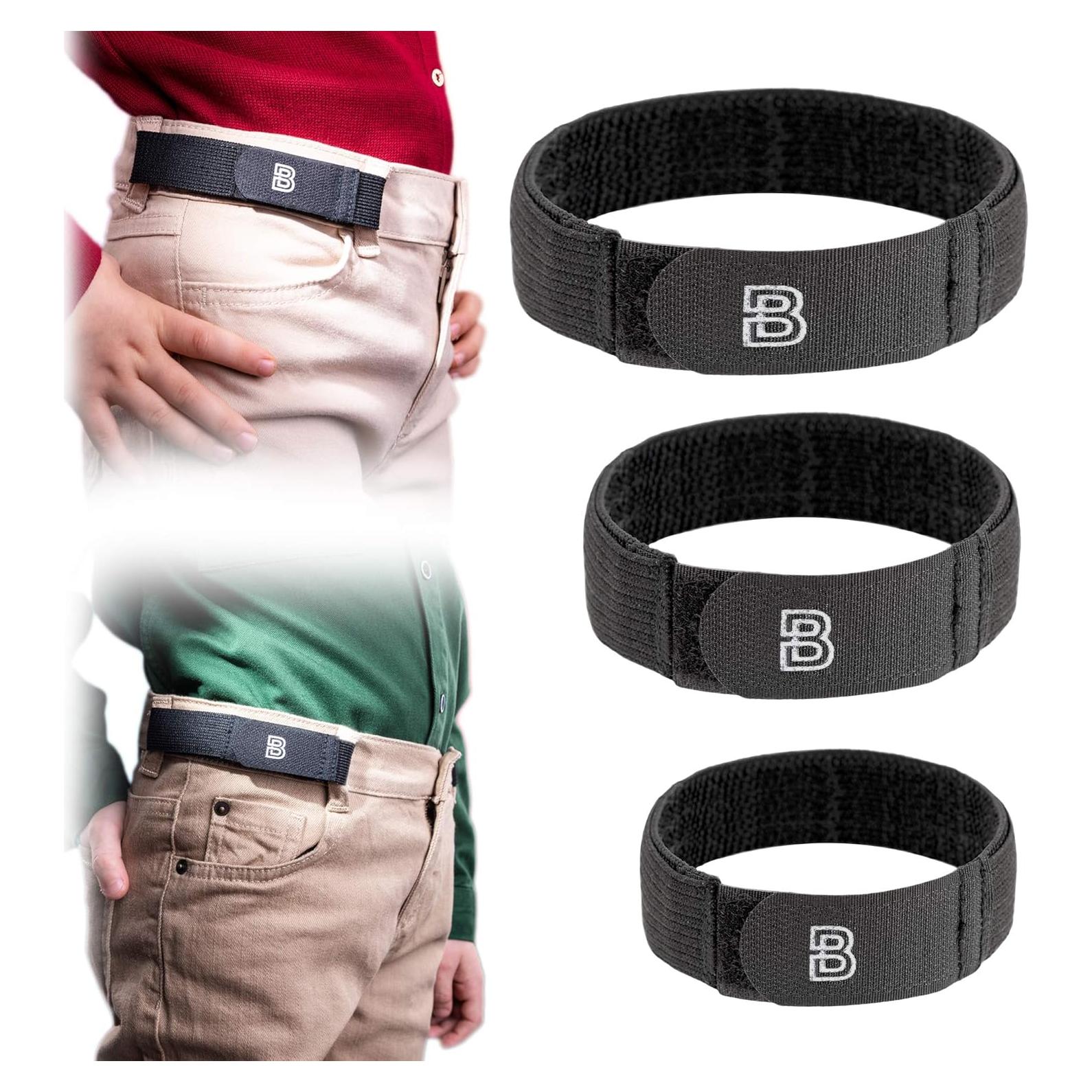 CinturónBros para Niños - Paquete de 3 Tallas (S, M, L) - Elástico Sin Hebilla