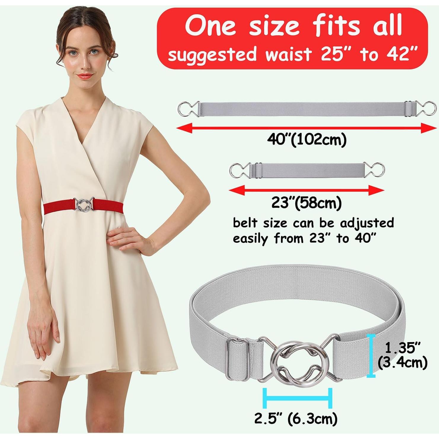 Cinturón Ajustable Elástico Falari para Mujeres - Hebilla Metal