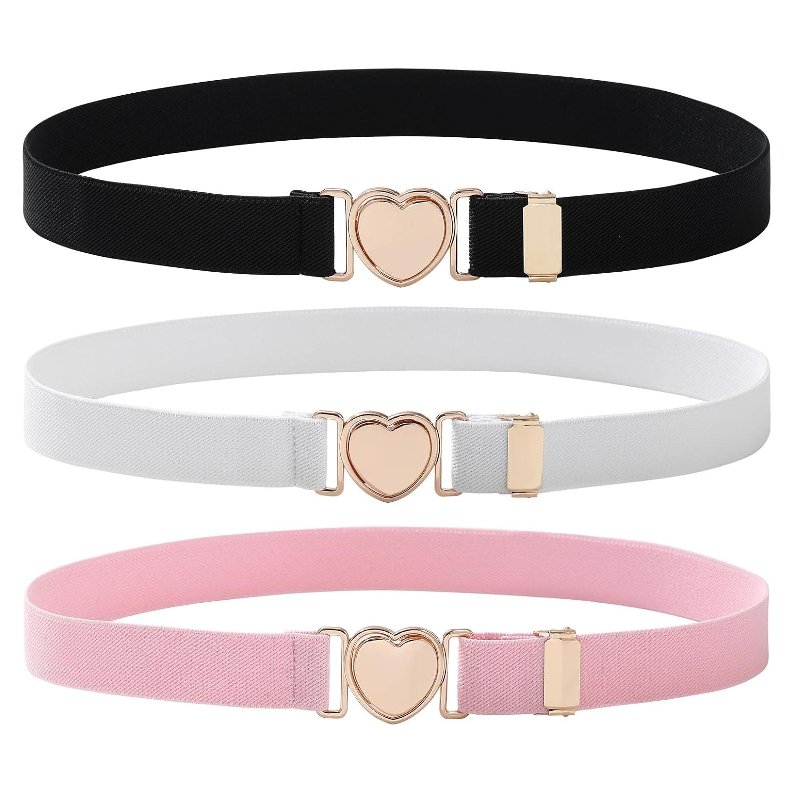 Cinturón Elástico AWAYTR para Niñas con Hebilla Corazón
