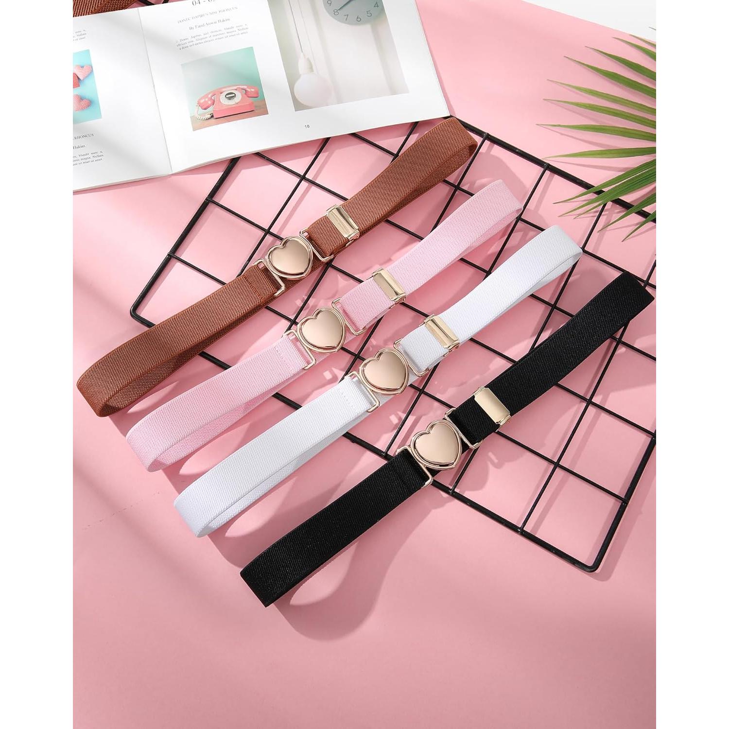 Cinturón Elástico AWAYTR para Niñas con Hebilla Corazón